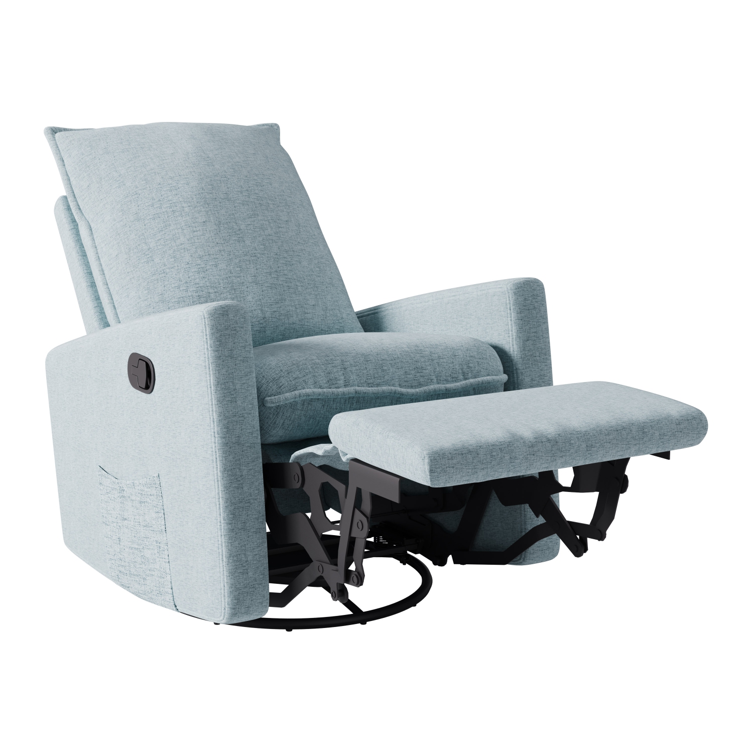 CorLiving Upholstered Light Blue Glider Recliner Chair, Modern Recliner Chair for Living Room, Bedroom
