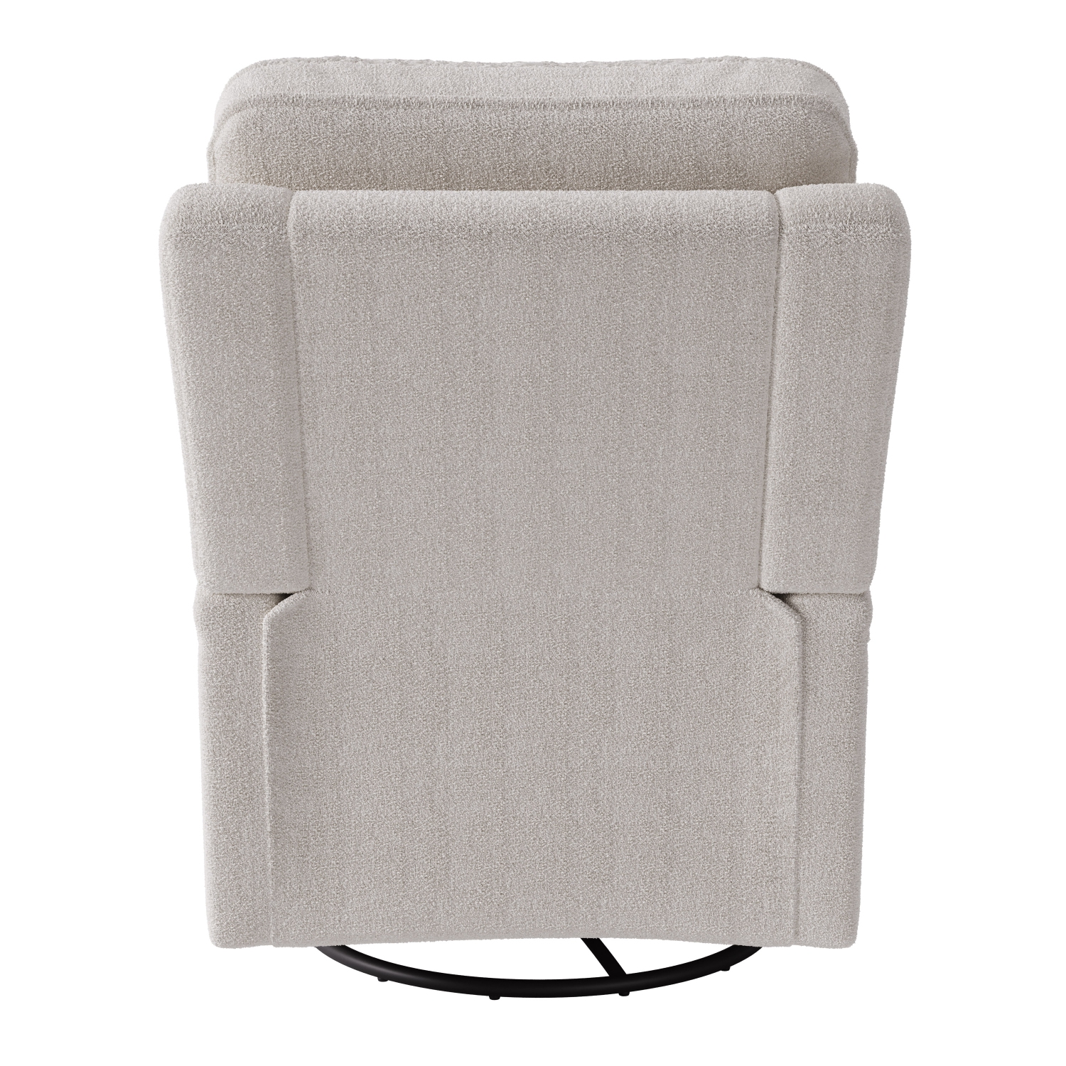 Corliving Upholstered Fabric Swivel Manual Recliner Chair, Modern Recliner Chair for Living Room, Bedroom, White Boucle