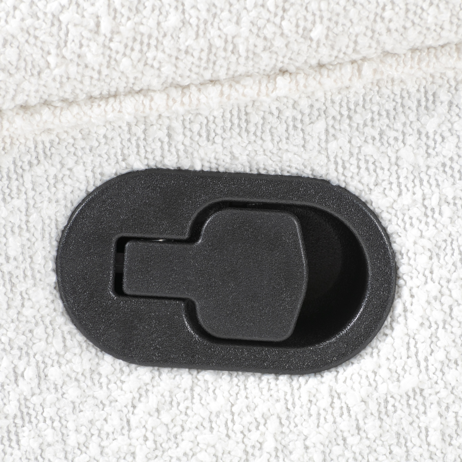 Corliving Upholstered Fabric Swivel Manual Recliner Chair, Modern Recliner Chair for Living Room, Bedroom, White Boucle