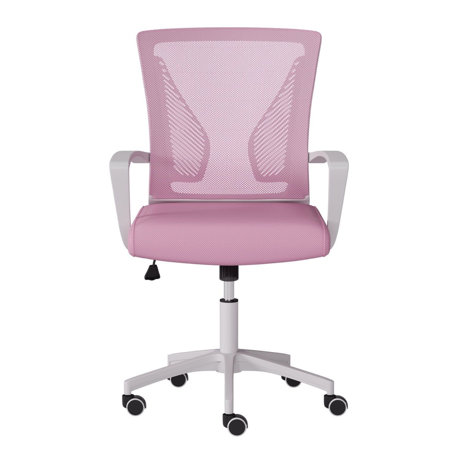 Fauteuil de bureau ergonomique à hauteur réglable et dossier en filet rose Cooper de CorLiving – Pour le bureau à domicile, inclinable, siège