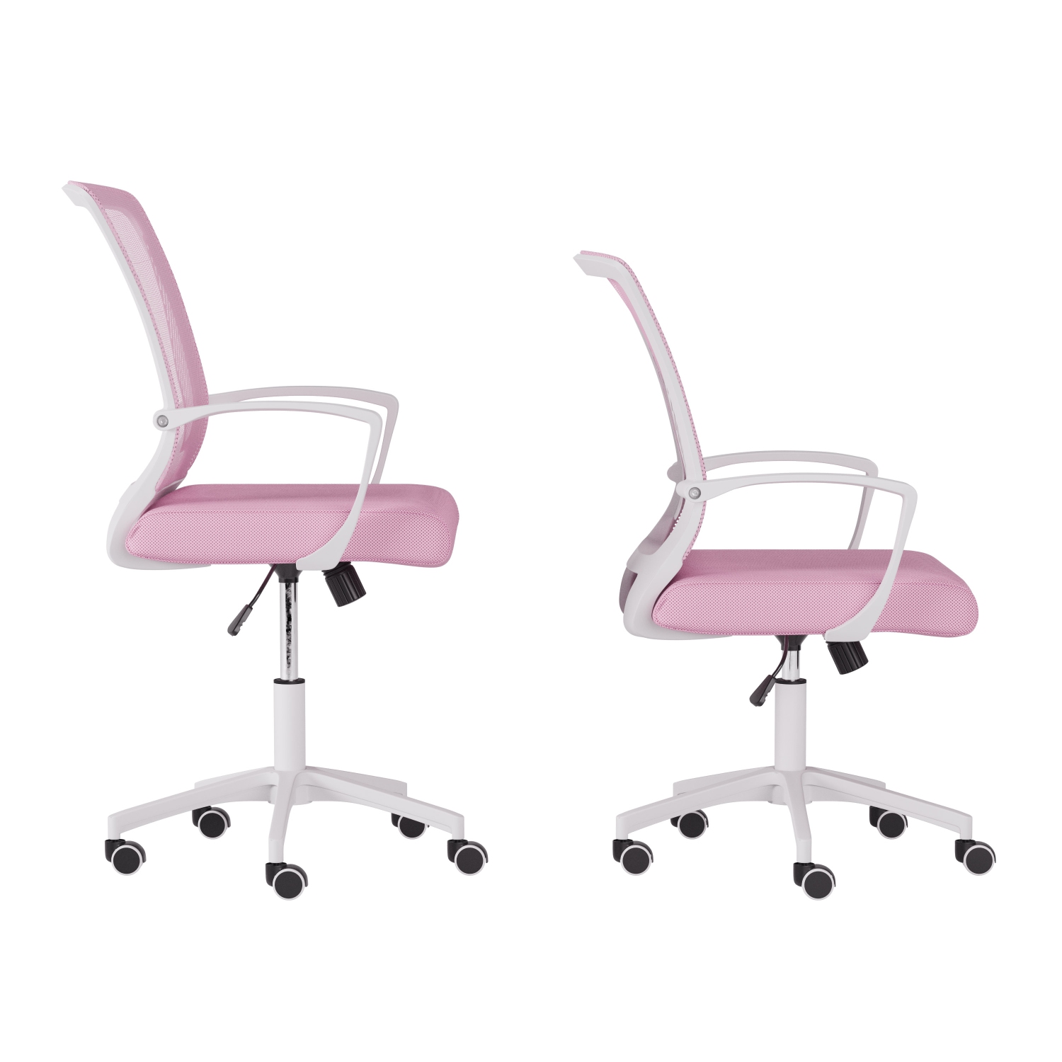 Fauteuil de bureau ergonomique à hauteur réglable et dossier en filet rose Cooper de CorLiving – Pour le bureau à domicile, inclinable, siège