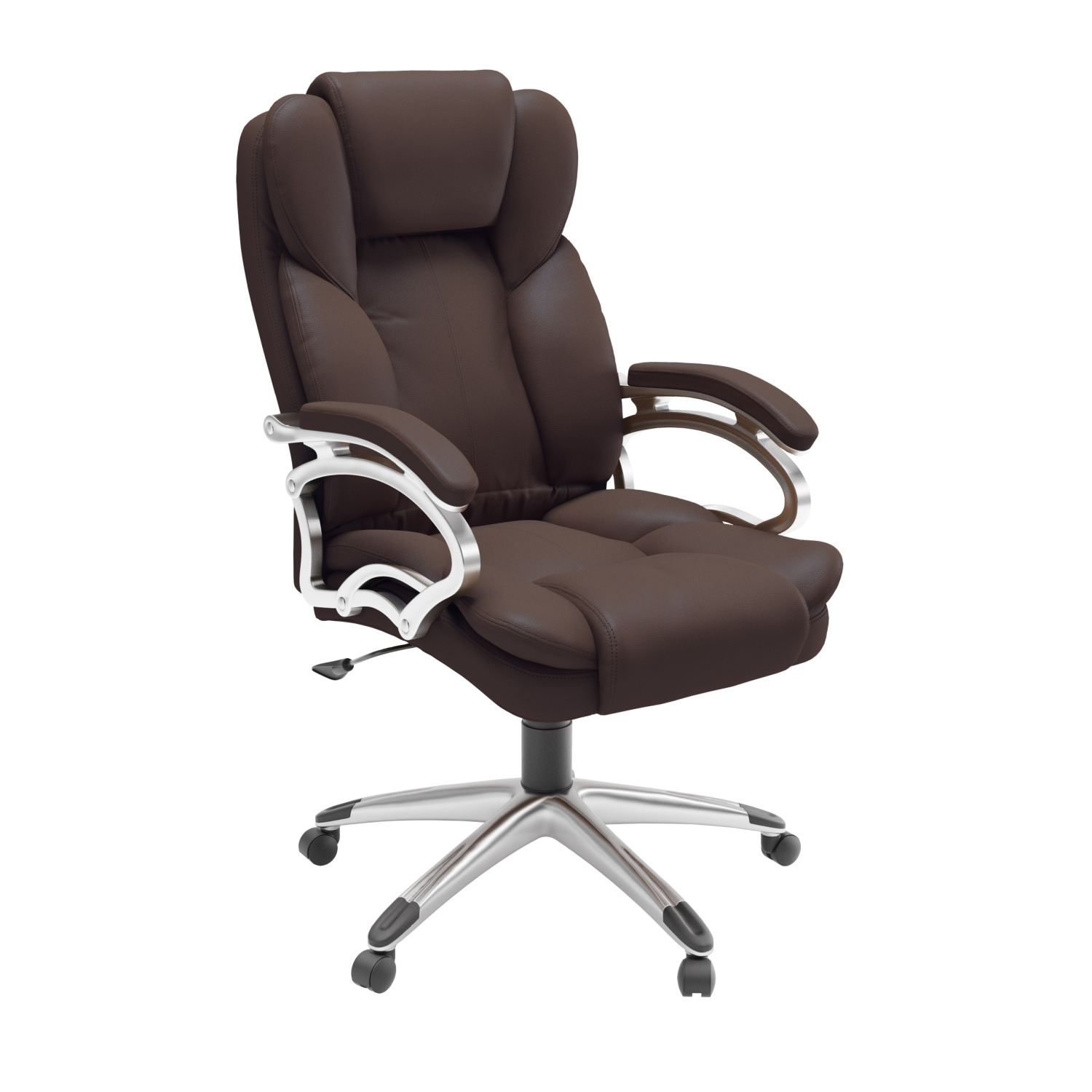 Corliving Upholstered Executive Office Chair, Computer Desk Chair, Adjustable Height, for Home Office, Espresso