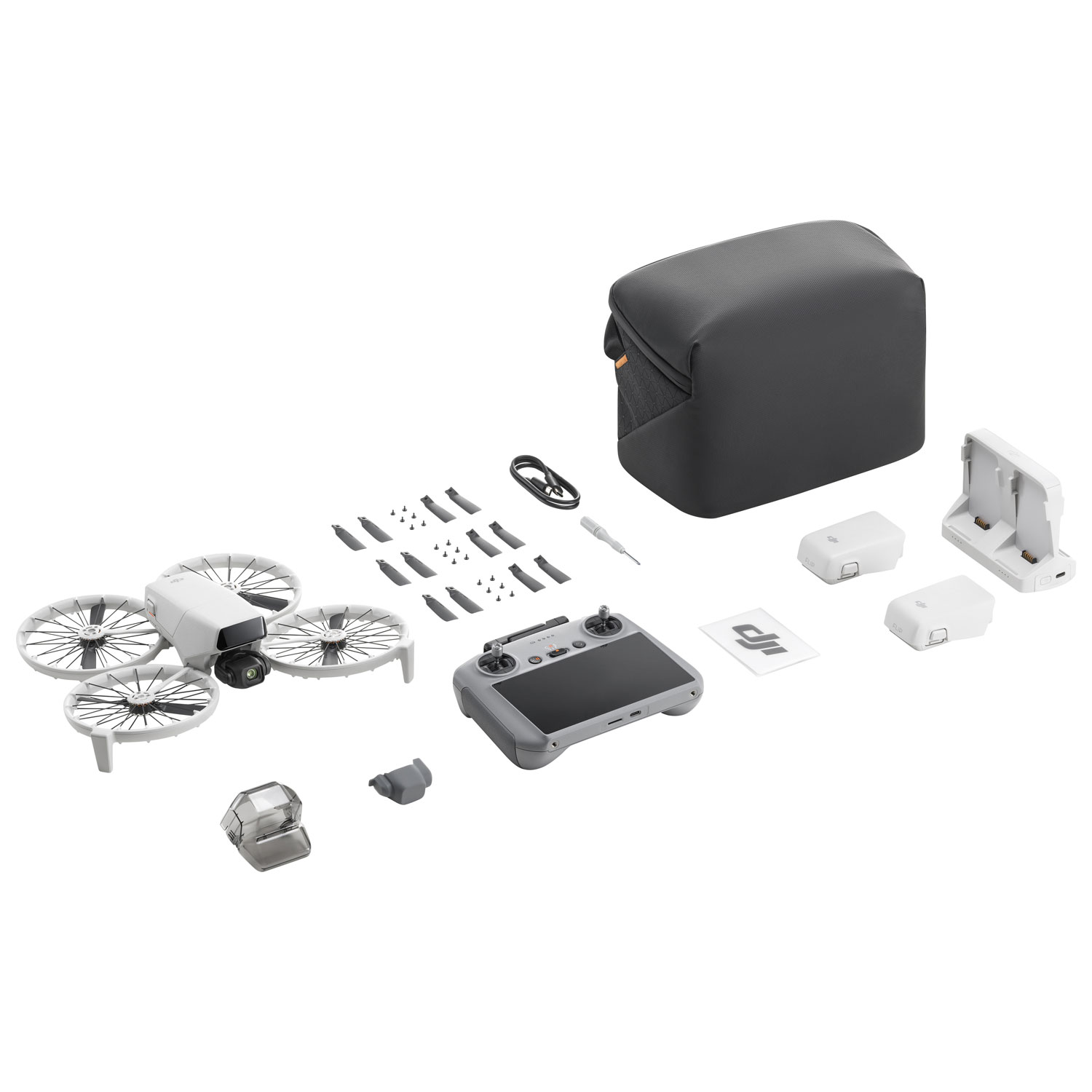 Ensemble quadricoptère Fly More Flip de DJI avec caméra, batteries supplémentaires et manette avec écran - bilingue