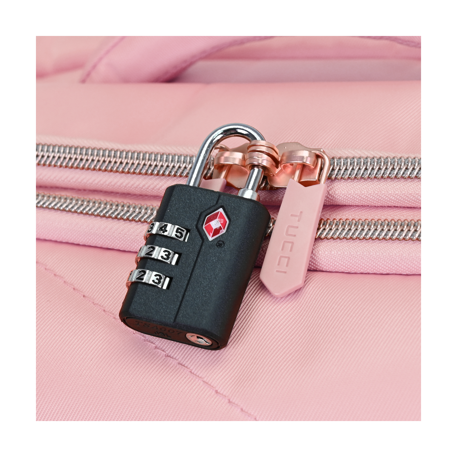 TUCCI Italy Traverso 3 PC Travel Luggage Suitcase Set (Pink)