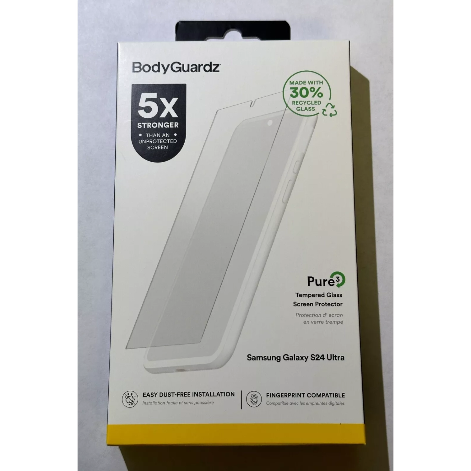 BodyGuardz Pure 3 Glass Screen Protector for Samsung Galaxy S24 Ultra