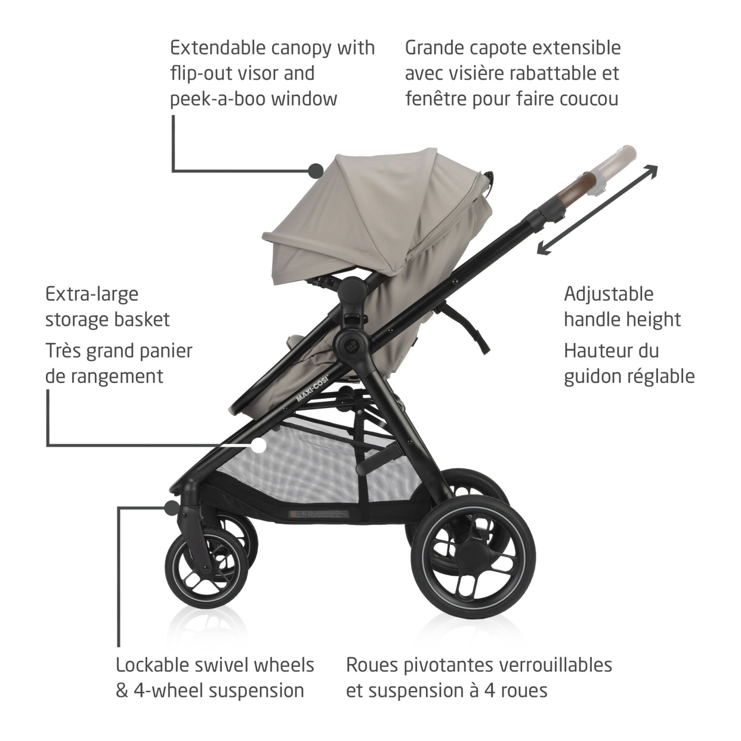 Système de voyage modulaire 5-en-1 Zelia Luxe de Maxi Cosi - New Hope Tan