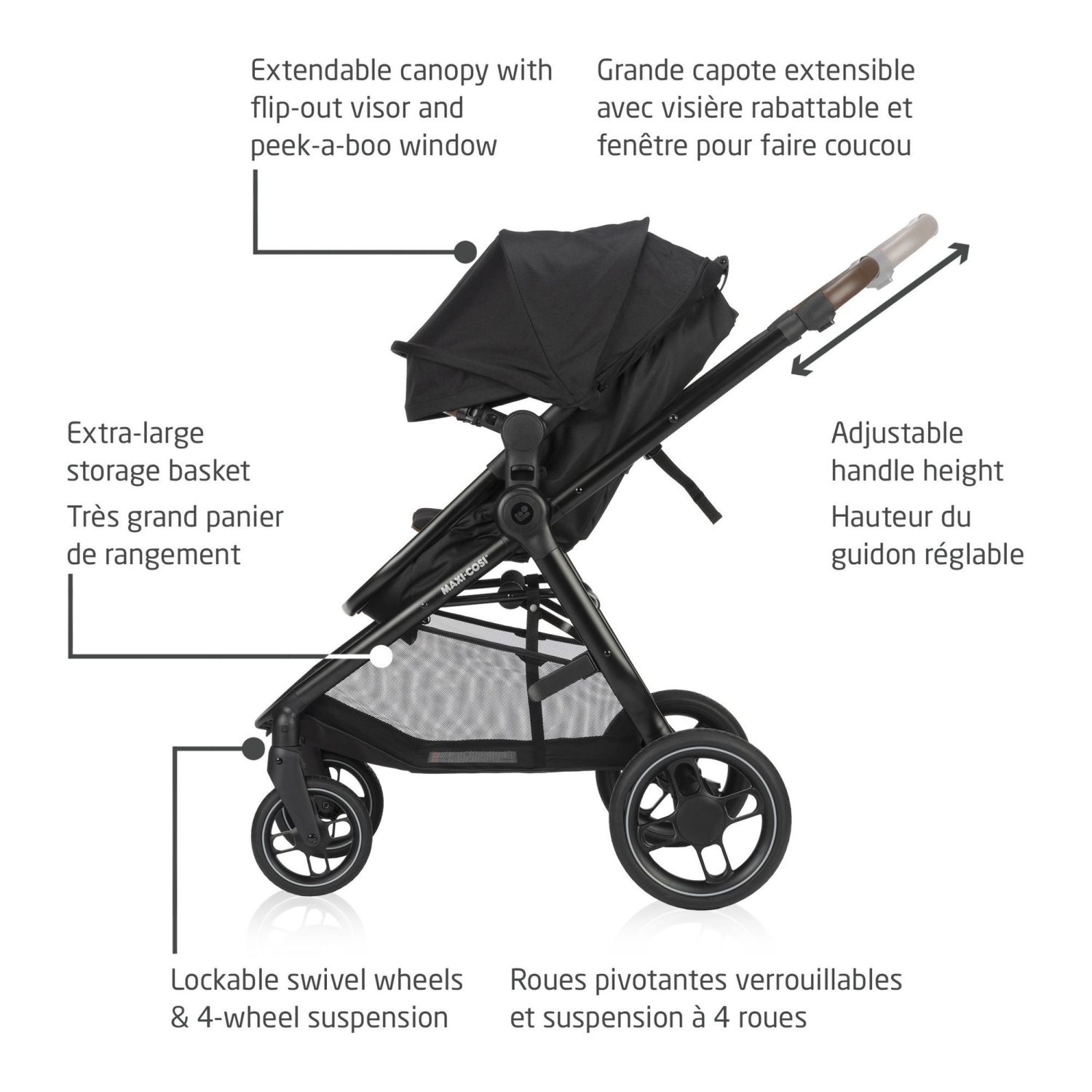 Système de voyage modulaire 5-en-1 Zelia Luxe de Maxi Cosi - Noir basalte