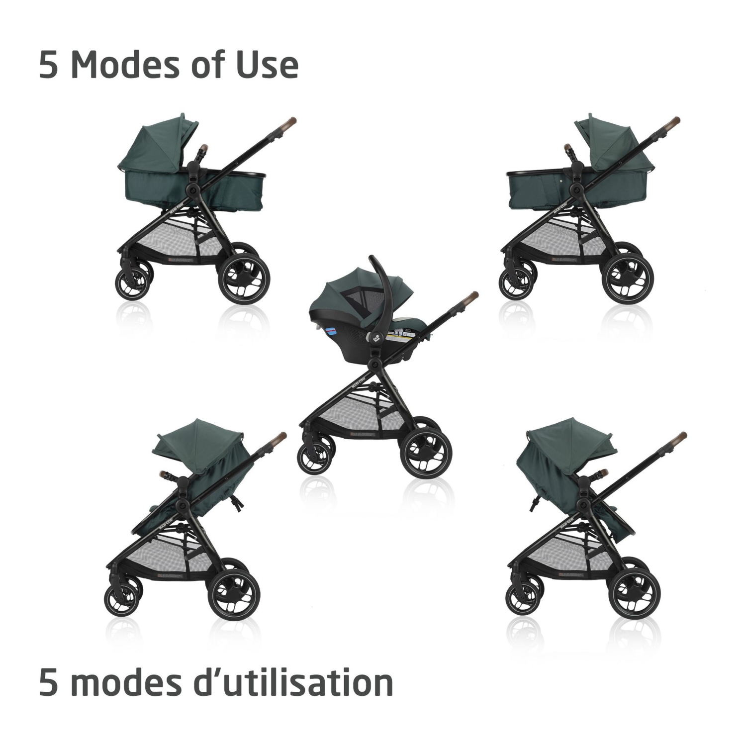 Système de voyage modulaire 5-en-1 Zelia Luxe de Maxi Cosi - Vert essentiel