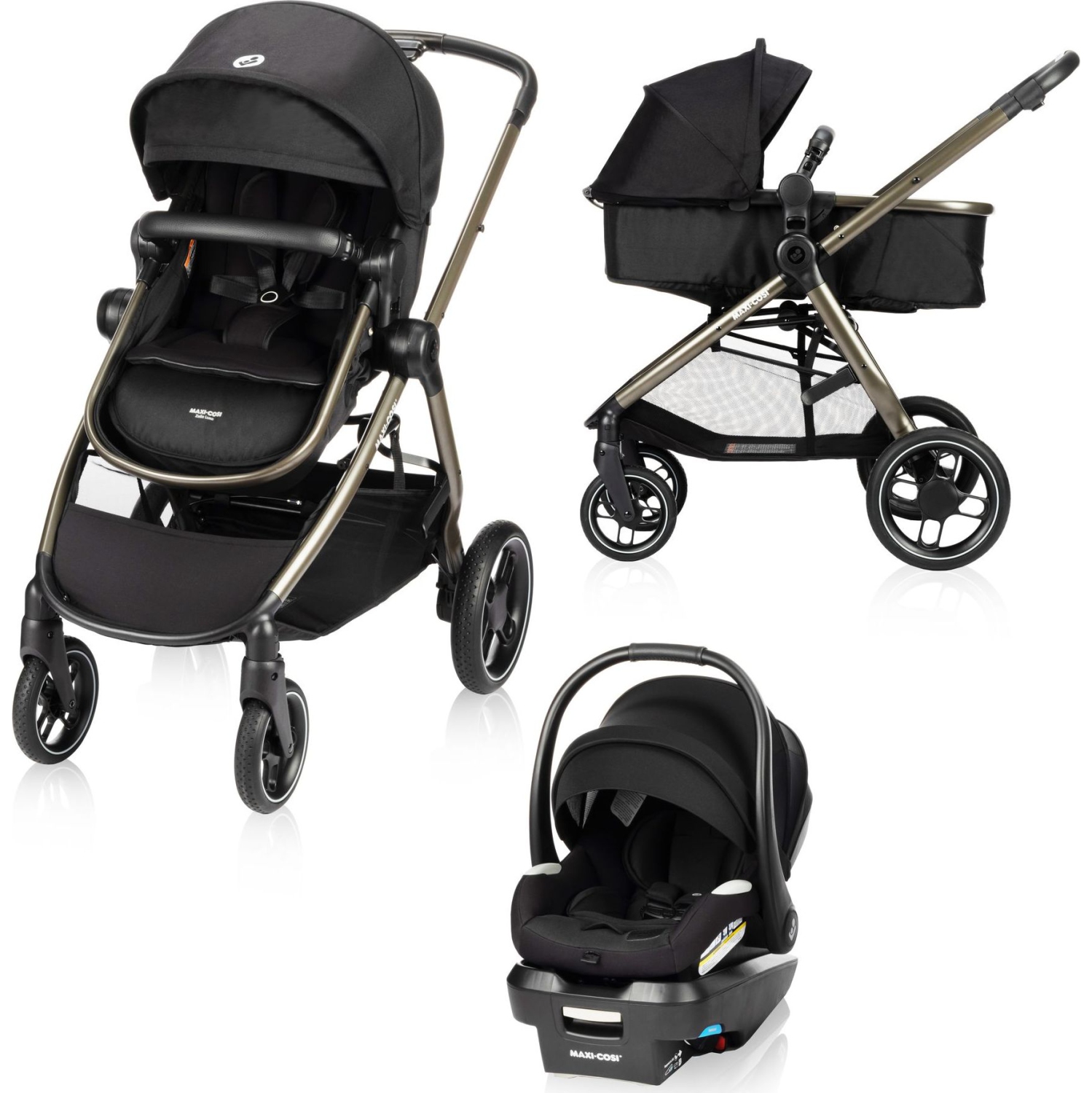 Maxi Cosi Zelia Luxe 5-in-1 Modular Travel System - New Hope Black