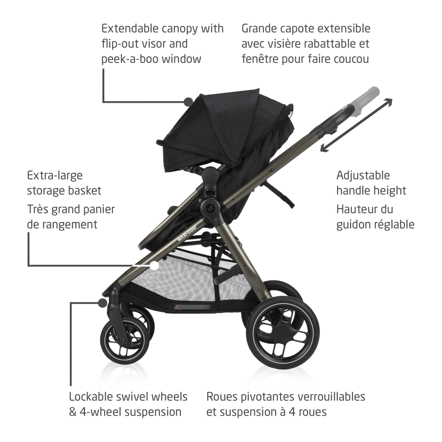 Maxi Cosi Zelia Luxe 5-in-1 Modular Travel System - New Hope Black