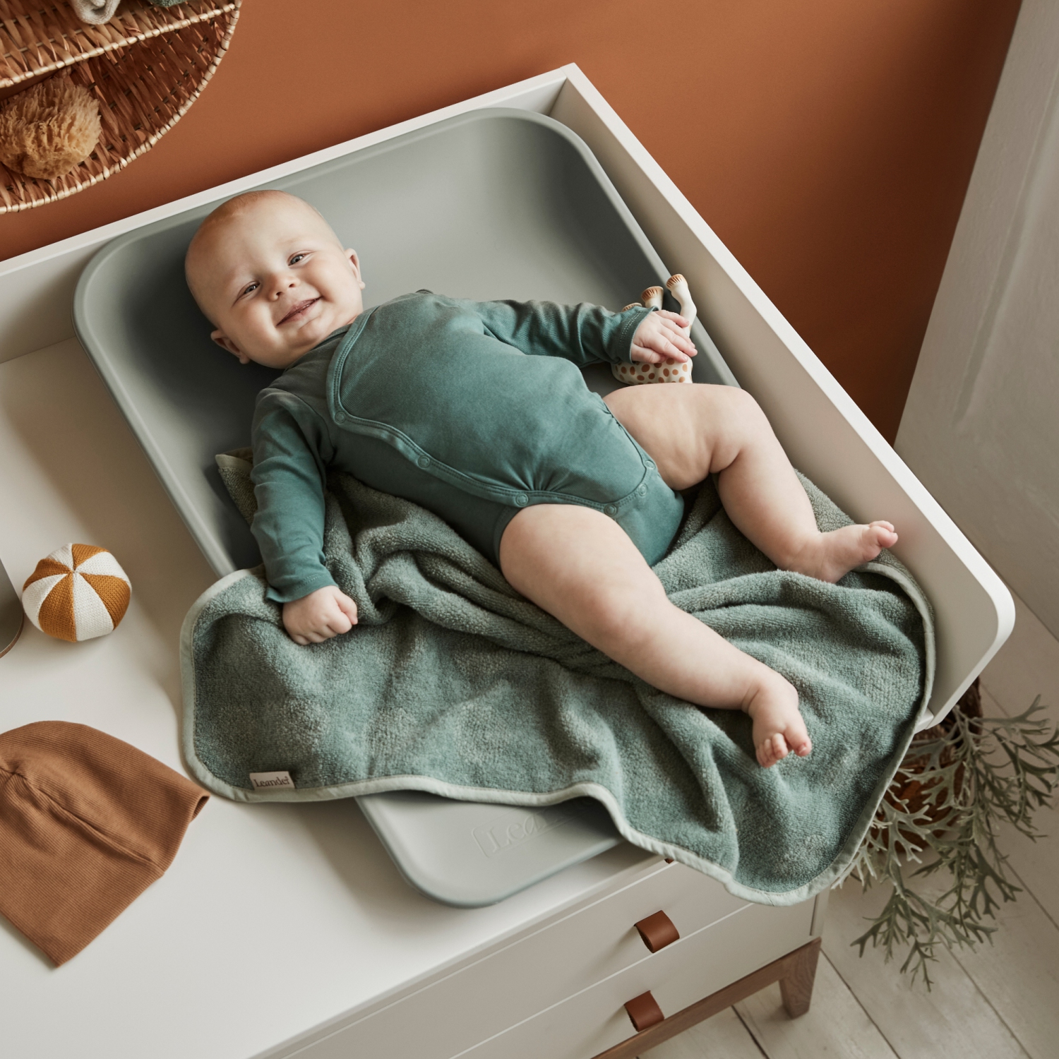 Leander Organic Jersey Cotton Topper for Matty Changers - Sage Green