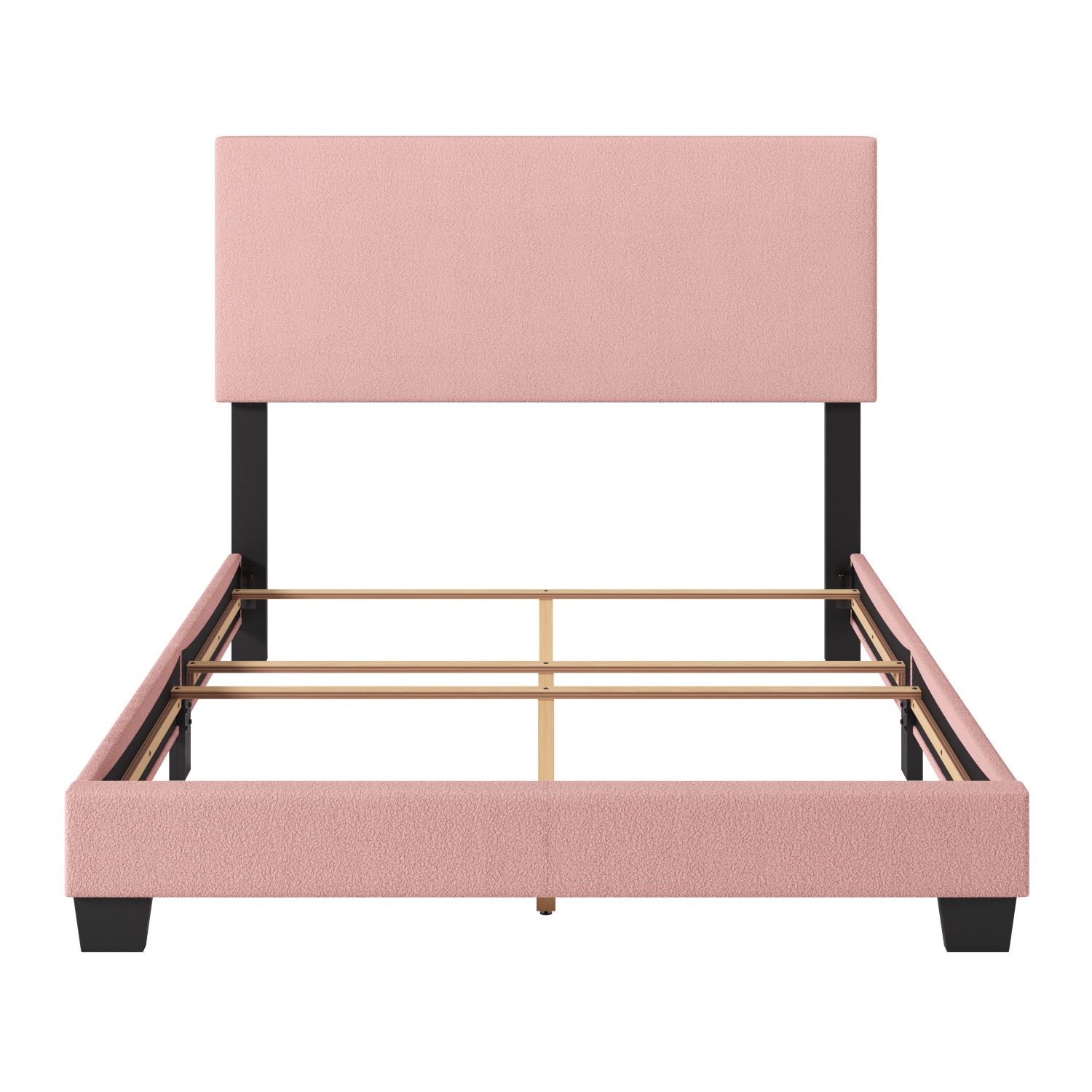 CorLiving Modern Fabric Twin Bed in Pink