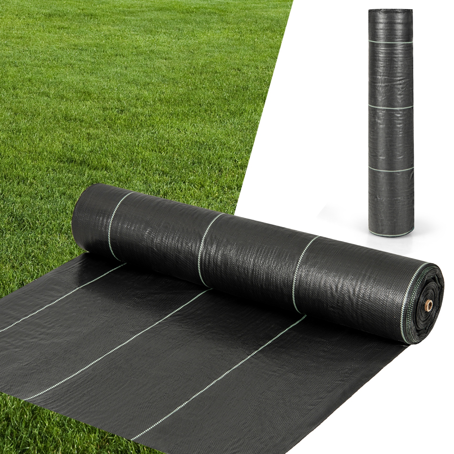 Costway 6.5 x 330FT Weed Barrier Landscape Fabric 3.2 OZ Heavy Duty Woven Gardening Mat