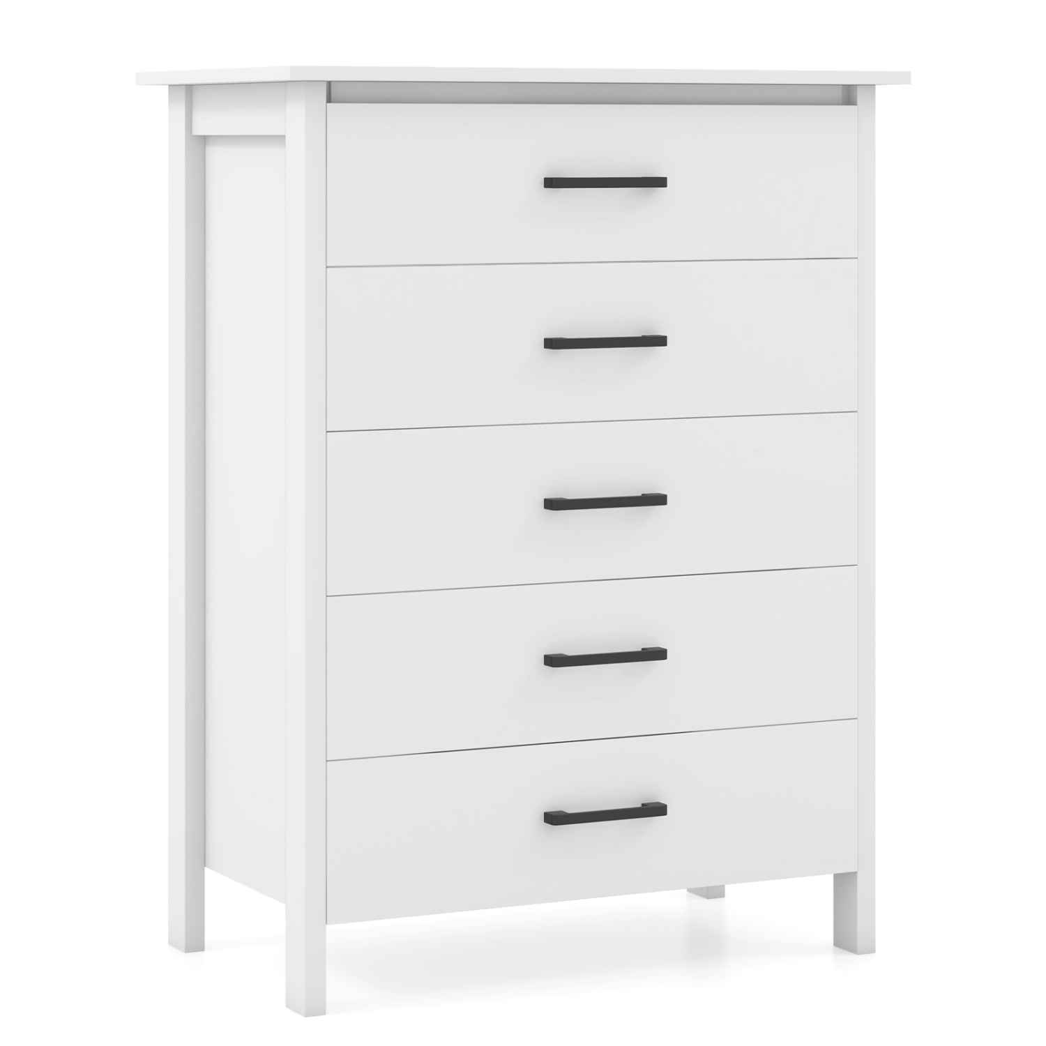 Costway Modern 5 Drawer Chest Storage Dresser Cabinet with Metal Handles
