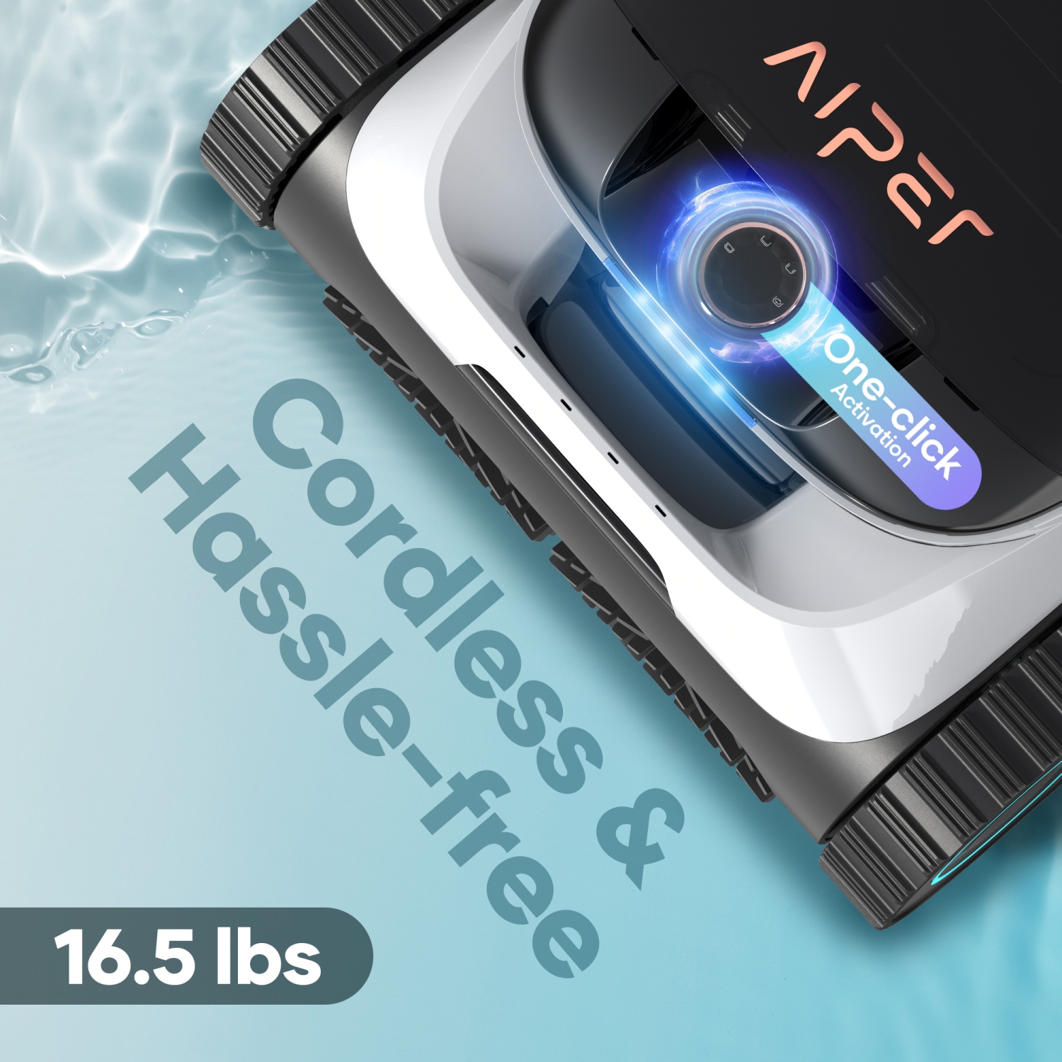 Aspirateur robot sans fil Scuba N1 avec Pilot V2 d'Aiper pour piscines creusées jusqu'à 1600&nbsp;pi² avec aspirateur portatif pour piscine