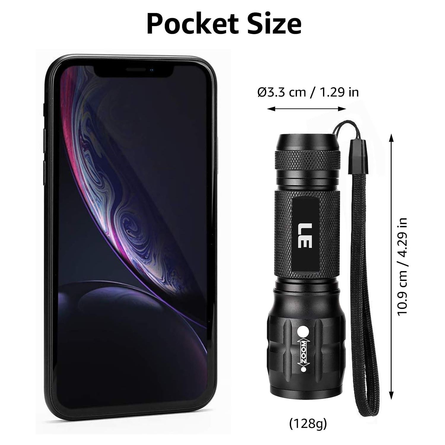 Lighting EVER LED Flashlight, Tactical Flashlight, High Lumens Flashlights, Brightest Flashlight Adjustable Mini Flashlight, Waterproof Small