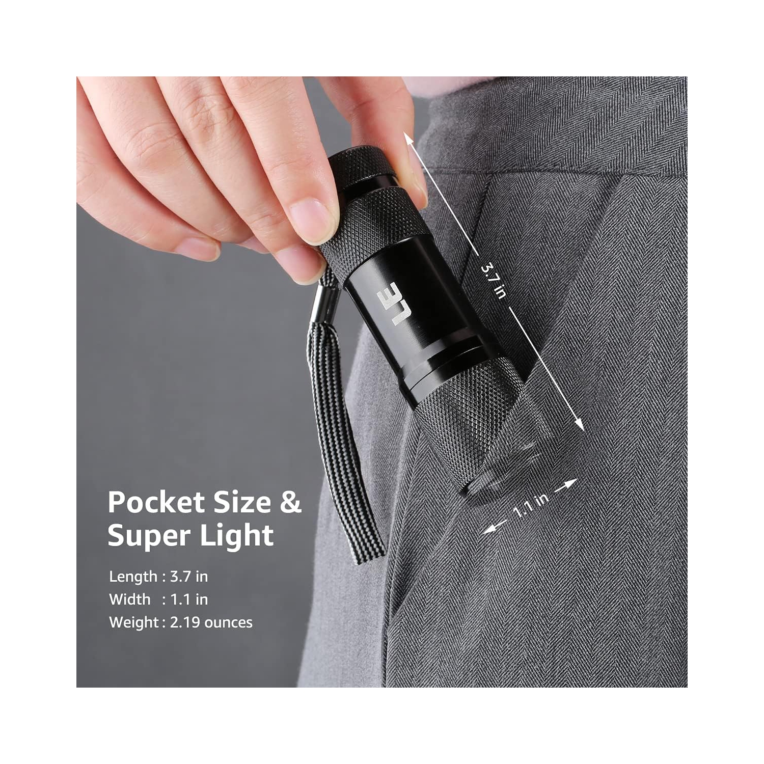 Lampe de POCHE LE UV, lampe de poche à lumière noire, lampe de poche ultraviolette 395 nm 9 LED, détecteur de taches d'urine pour animaux, 3