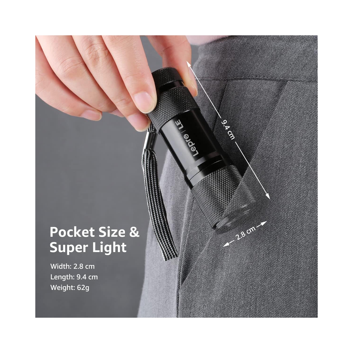 LE Small – Lampe de poche UV, lumière noire portative avec 9 DEL, 395&nbsp;nm, détecteur de lumière ultraviolette pour stylos à encre invisible,