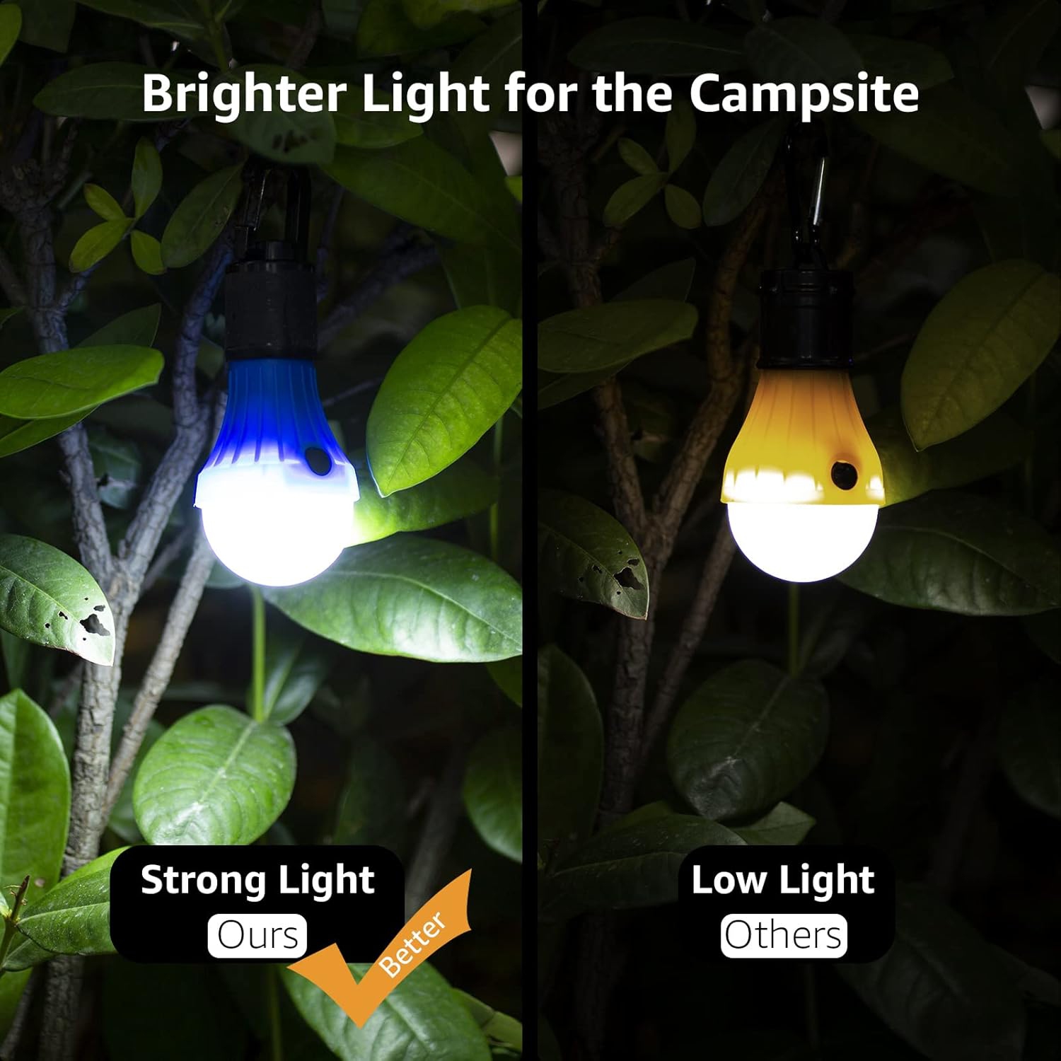 Lepro Compact Tent Light with Clip Hooks, Portable LED Hanging Tent Lights with 3 Lighting Modes, Dimmable Camping Lantern Bulbs for Hurricane