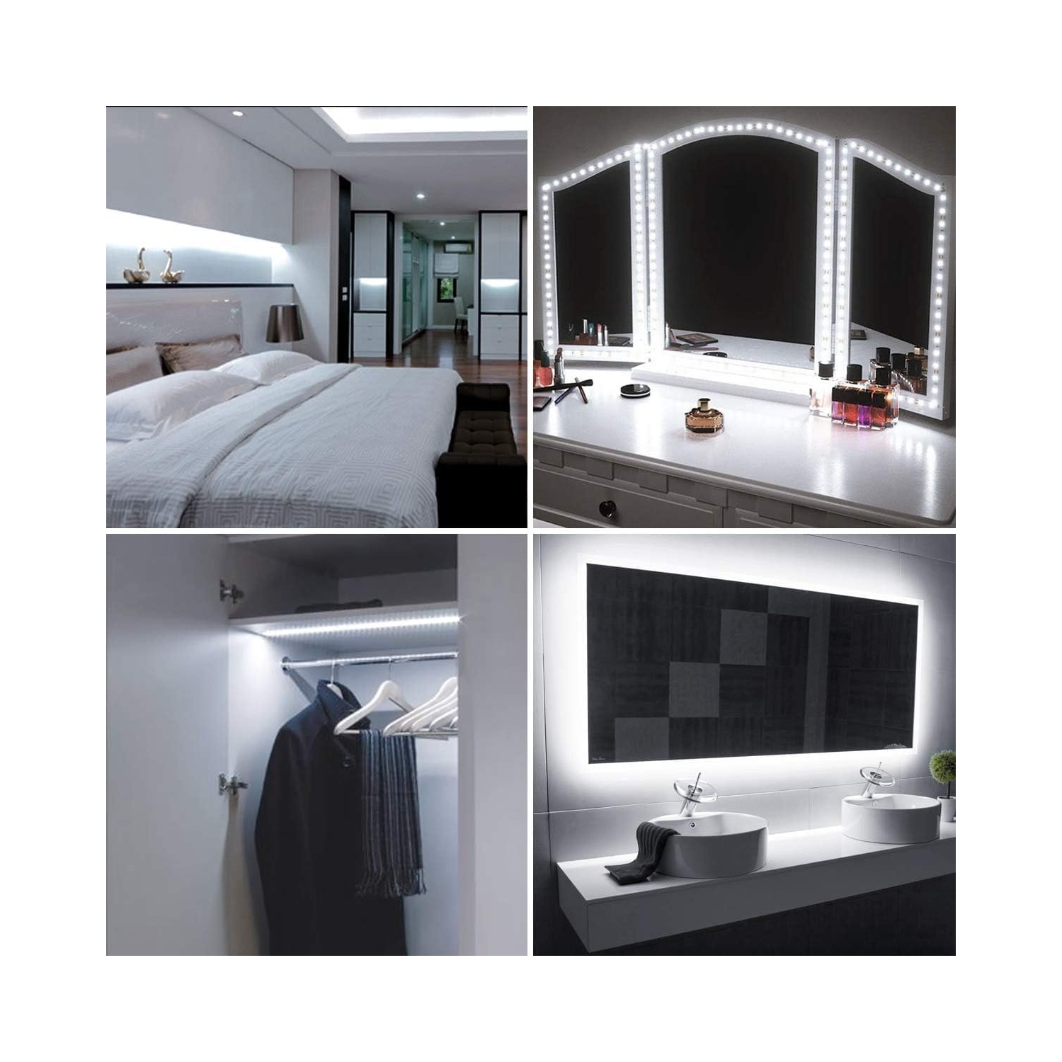 Lepro LED Strip Light, 32.8ft Dimmable Vanity Lights, 6000K Super Bright LED Tape Lights, 420 LEDs SMD 2835, Strong 3M Adhesive, Suitable for Home,