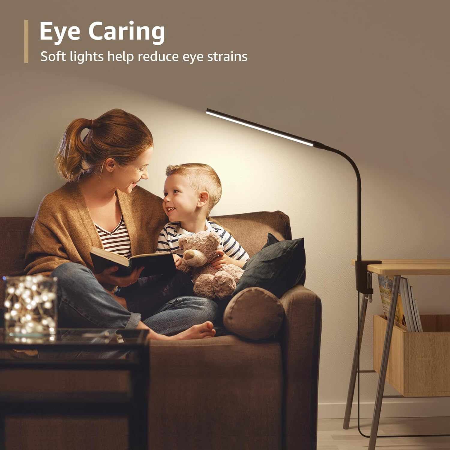 Lampe de bureau à pince LED lampe de lecture USB à intensité réglable avec 3 modes de couleur 10 Luminosité, lampe de table flexible réglable en col