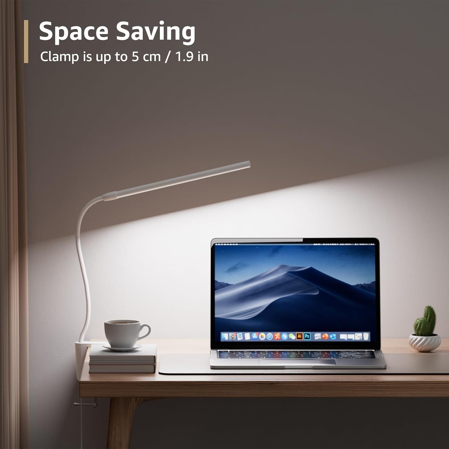 Lepro Desk Lamp with Clamp Clip on Light, Flexible Gooseneck Desk Light, Dimmable LED Reading Light with 3 Color Modes 10 Brightness, Eye-Caring