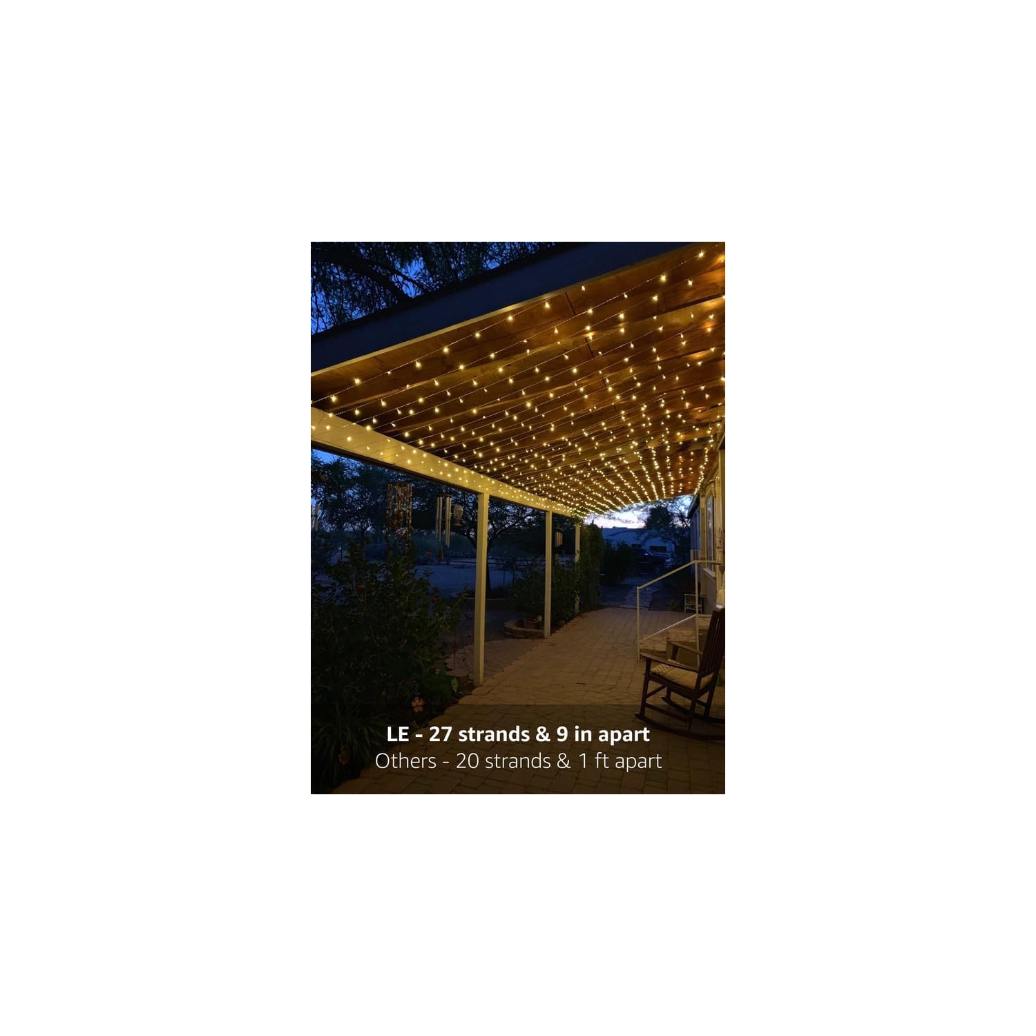 LE LED Curtain Lights, 594 LEDs 19.7 x 9.8 ft Fairy Lights Plug in, 8 Lighting Modes String Lights Indoor, Outdoor Patio Twinkle Lights for Bedroom