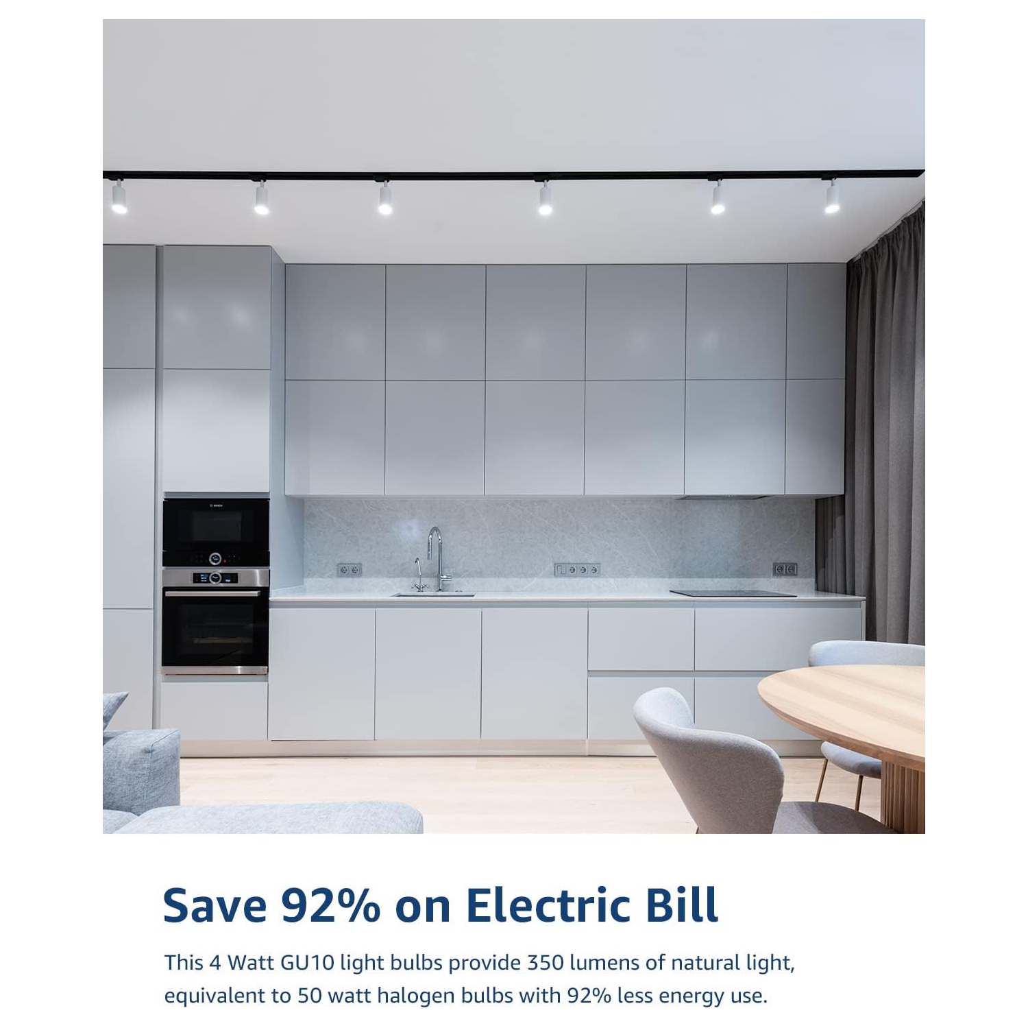 Ampoules DEL GU10, blanc 5000K, équivalent à 50 W, non compatibles avec gradateurs, ampoules projecteur DEL PAR16 de 4 W pour rails d’éclairage, 350