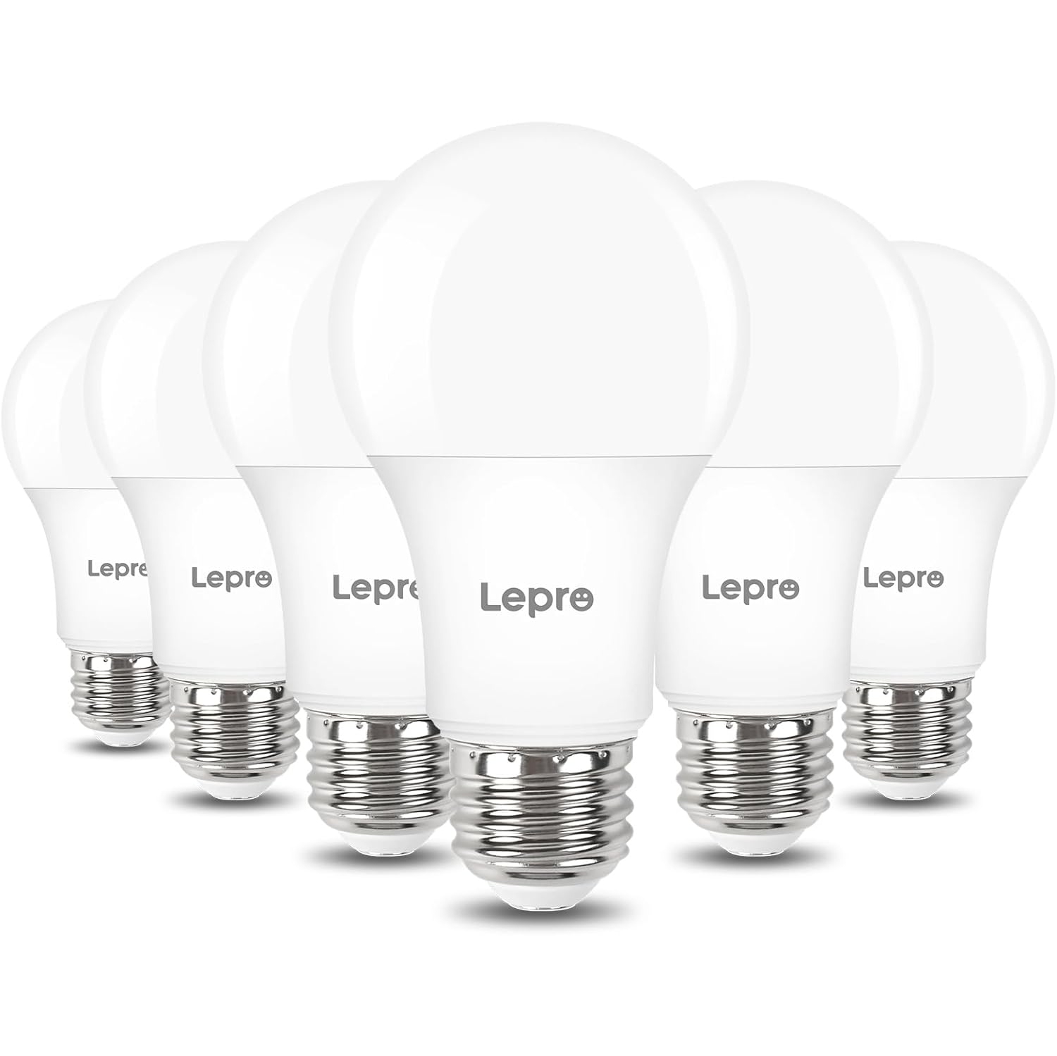 Lepro Dimmable LED Light Bulbs, 60W Equivalent LED Bulb 6 Packs, 2700K Warm White, 9.5W 800LM A19 E26 Standard Medium Base, UL FCC Listed, 15000 Hour