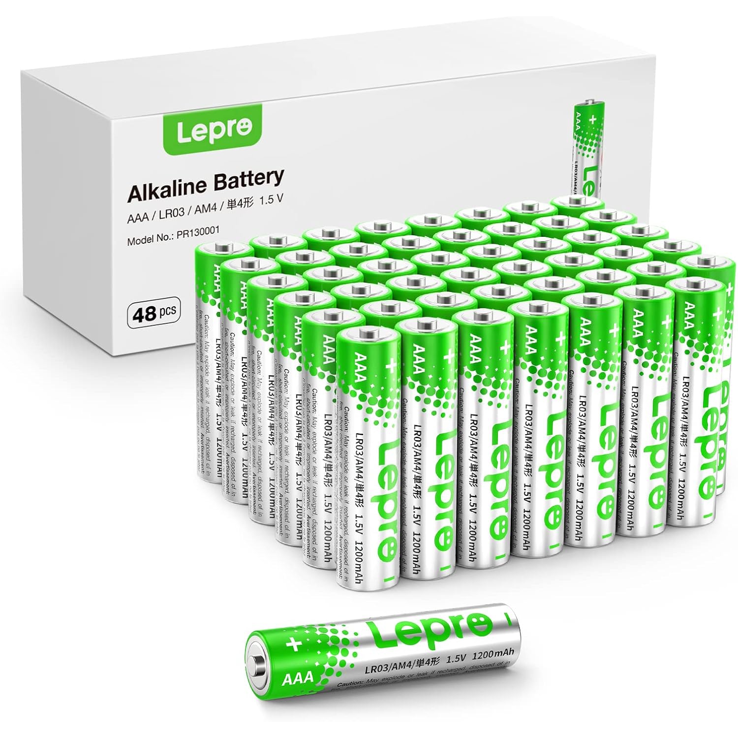 Lepro AAA Batteries 48 Count, Triple A Batteries with Ultra Long-Lasting Power-High Performance, 1200mAh 1.5V Leak-Proof, Corrosion-Resistant