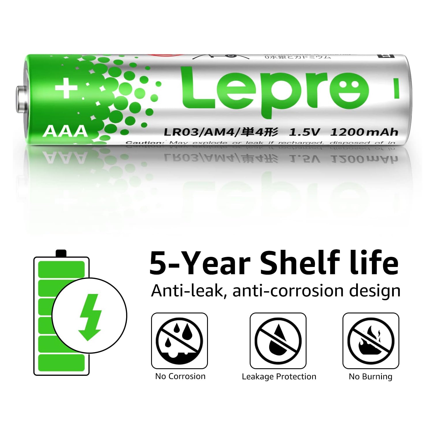 Lepro AAA Batteries 48 Count, Triple A Batteries with Ultra Long-Lasting Power-High Performance, 1200mAh 1.5V Leak-Proof, Corrosion-Resistant