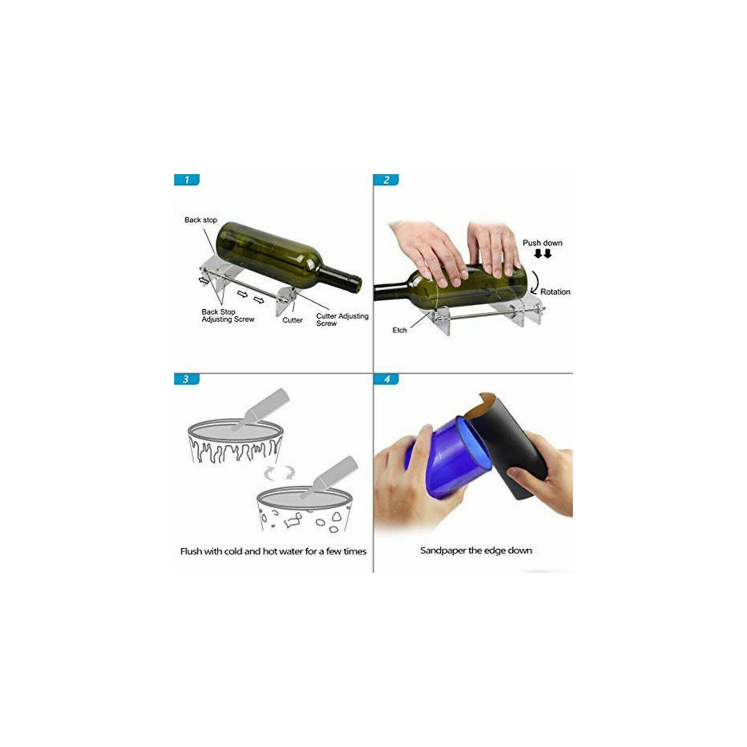 Trousse de coupe de bouteille en verre : Transformez les bouteilles en projets d'artisanat uniques, transformez les bouteilles de tous les jours