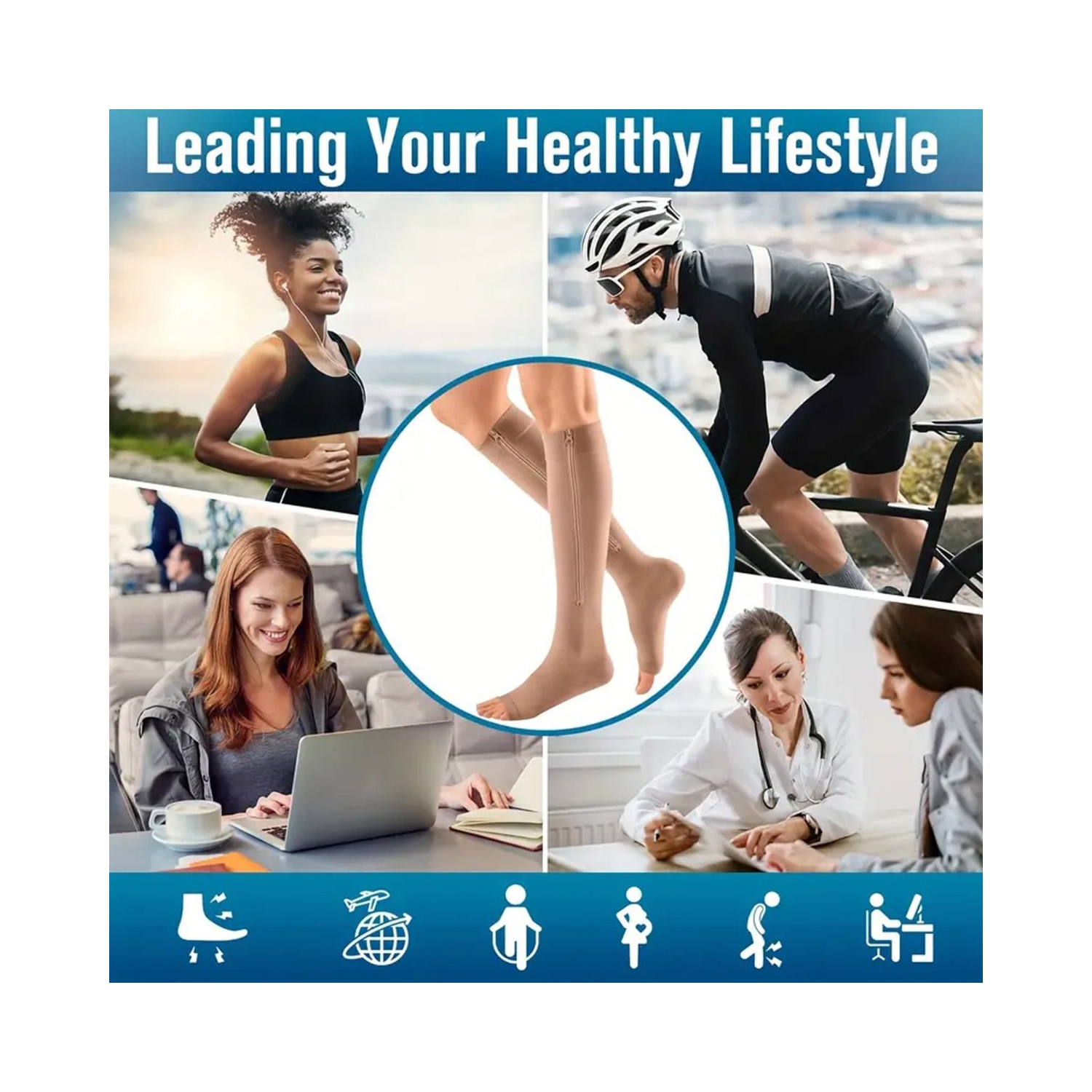 20-30mmHg Compression Socks: Firm Support for Improved Circulation, Reduced Swelling and Fatigue