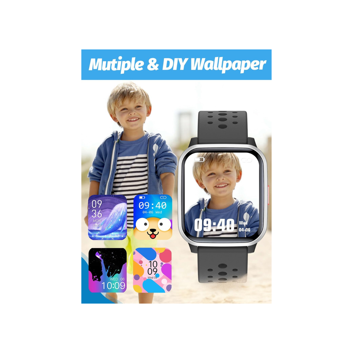 Kids Smart Watch Girls Boys, Smart Watch for Kids Boys Smart Watch Gifts for 4-16 Years Old with Sleep Mode Multiple Sports Modes Pedometer Birthday