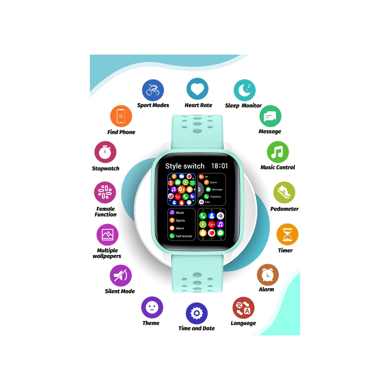 Kids Smart Watch for Girls Boys, Smart Watch Gifts for 4-16 Years Old with Sleep Mode Multiple Sports Modes Pedometer Birthday Gift for Boys Girls