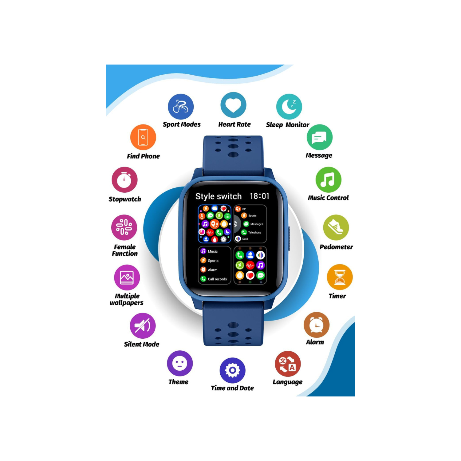 Kids Smart Watch for Girls Boys, Smart Watch Gifts for 4-16 Years Old with Sleep Mode Multiple Sports Modes Pedometer Birthday Gift for Boys Girls