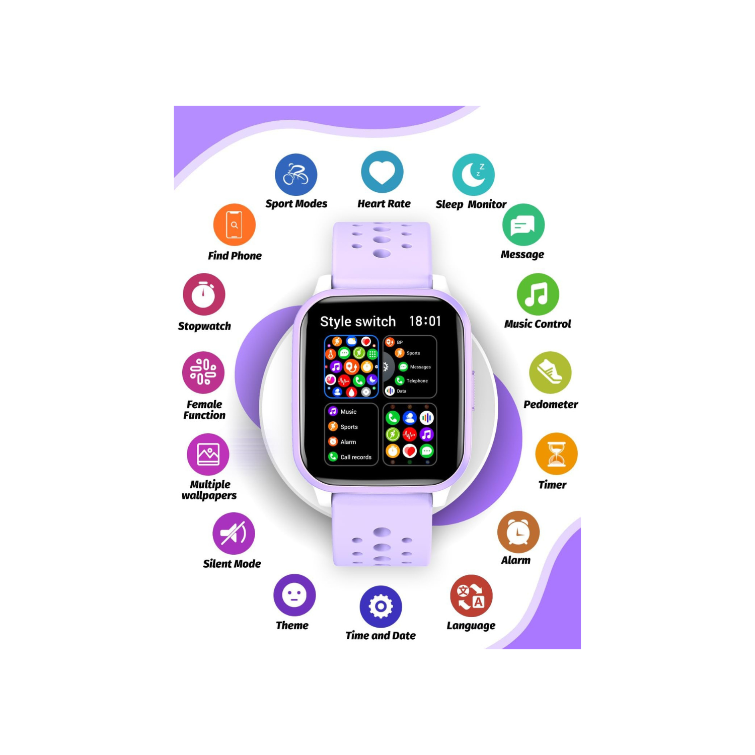 Kids Smart Watch for Girls Boys, Smart Watch Gifts for 4-16 Years Old with Sleep Mode Multiple Sports Modes Pedometer Birthday Gift for Boys Girls