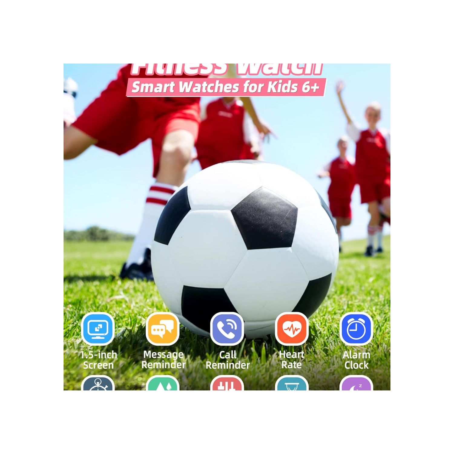 Kids Smart Watch for Boys Girls,IP68 Waterproof Kids Fitness Activity Tracker Watch,Heart Rate Sleep Monitor,8 Sport Modes,Pedometers,Calories