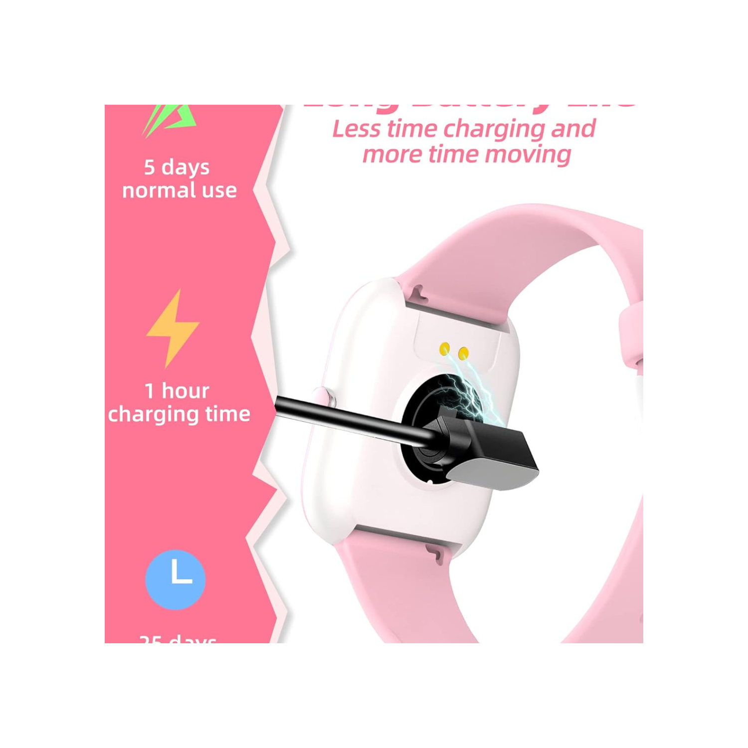 Kids Smart Watch for Boys Girls,IP68 Waterproof Kids Fitness Activity Tracker Watch,Heart Rate Sleep Monitor,8 Sport Modes,Pedometers,Calories