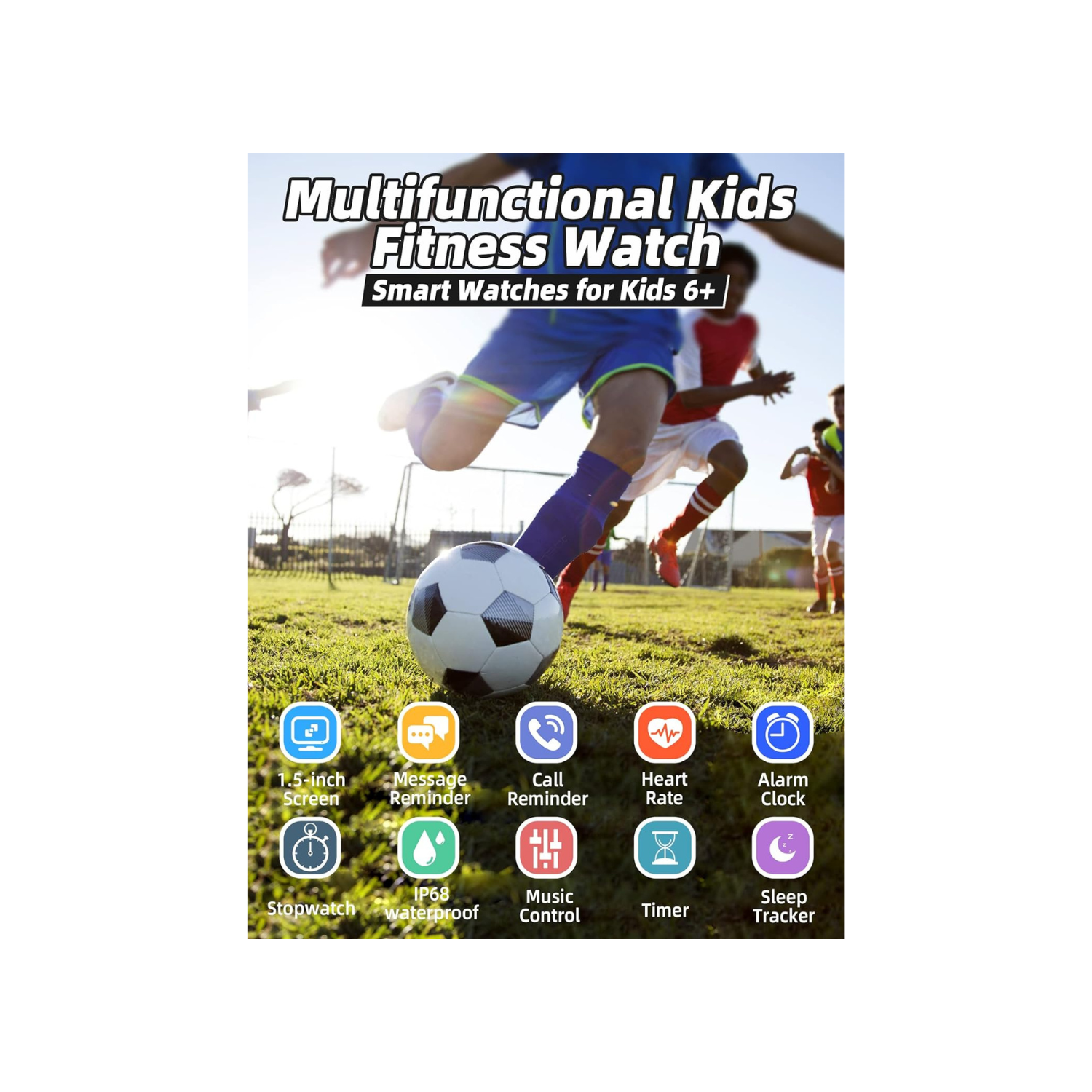 Kids Smart Watch for Boys Girls,IP68 Waterproof Kids Fitness Activity Tracker Watch,Heart Rate Sleep Monitor,8 Sport Modes,Pedometers,Calories