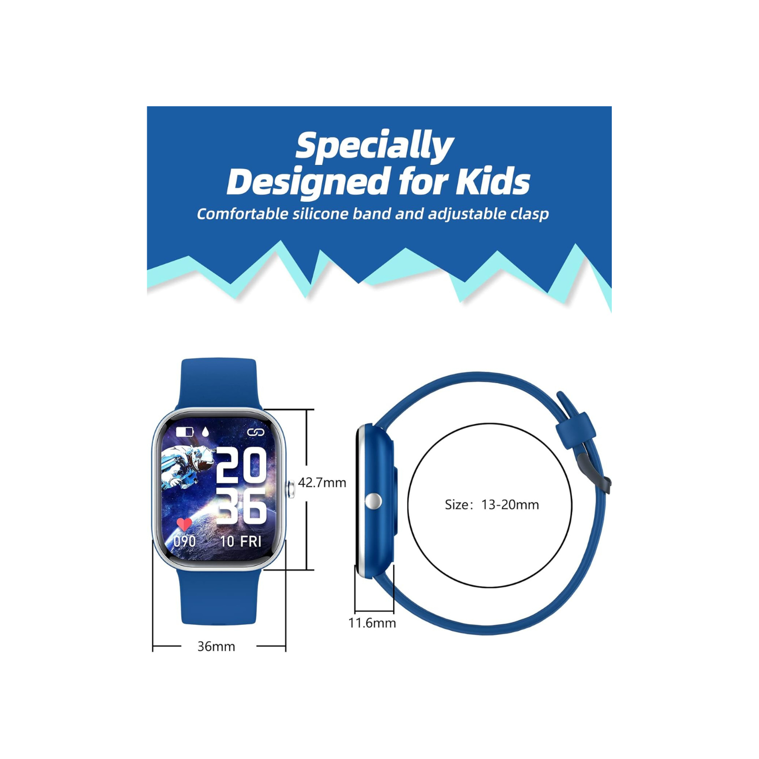 Kids Smart Watch for Boys Girls,IP68 Waterproof Kids Fitness Activity Tracker Watch,Heart Rate Sleep Monitor,8 Sport Modes,Pedometers,Calories