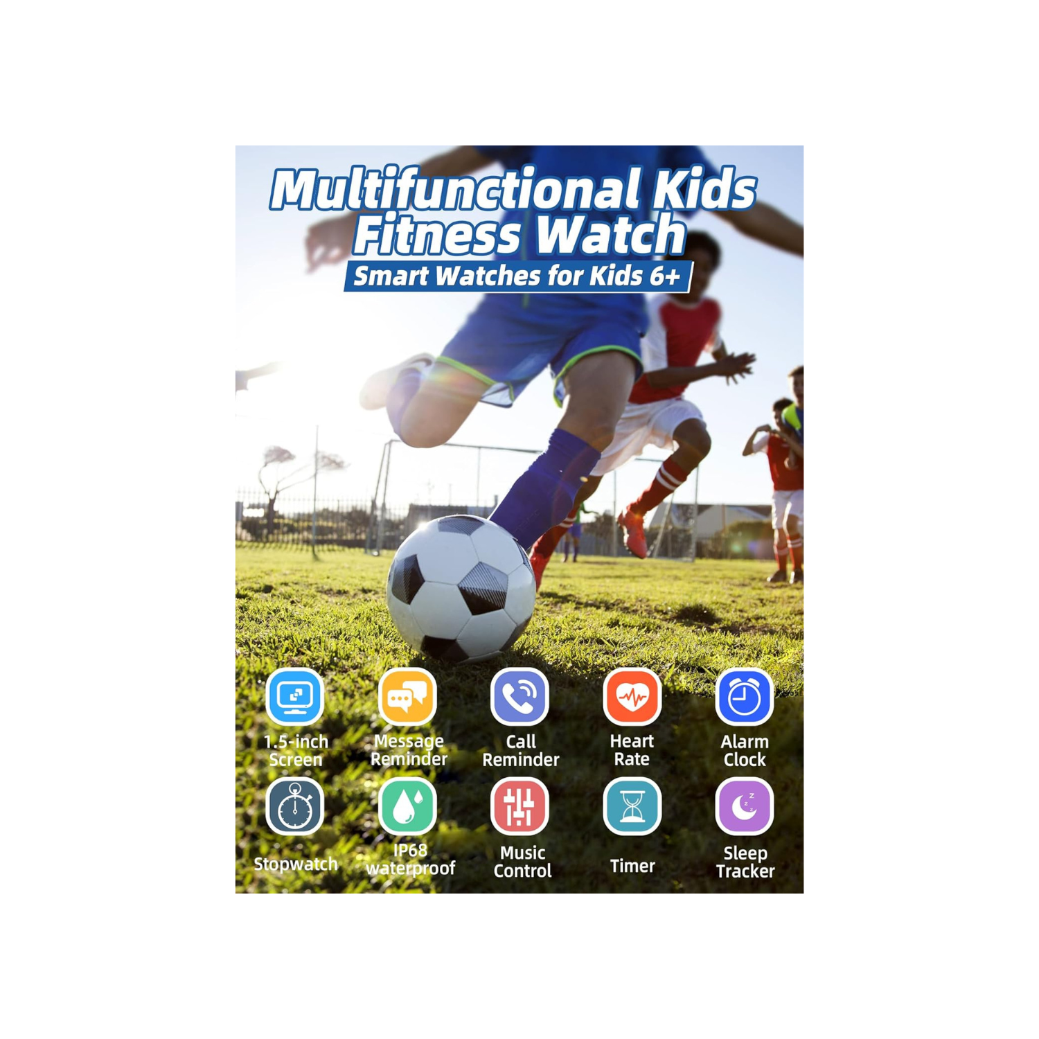 Kids Smart Watch for Boys Girls,IP68 Waterproof Kids Fitness Activity Tracker Watch,Heart Rate Sleep Monitor,8 Sport Modes,Pedometers,Calories