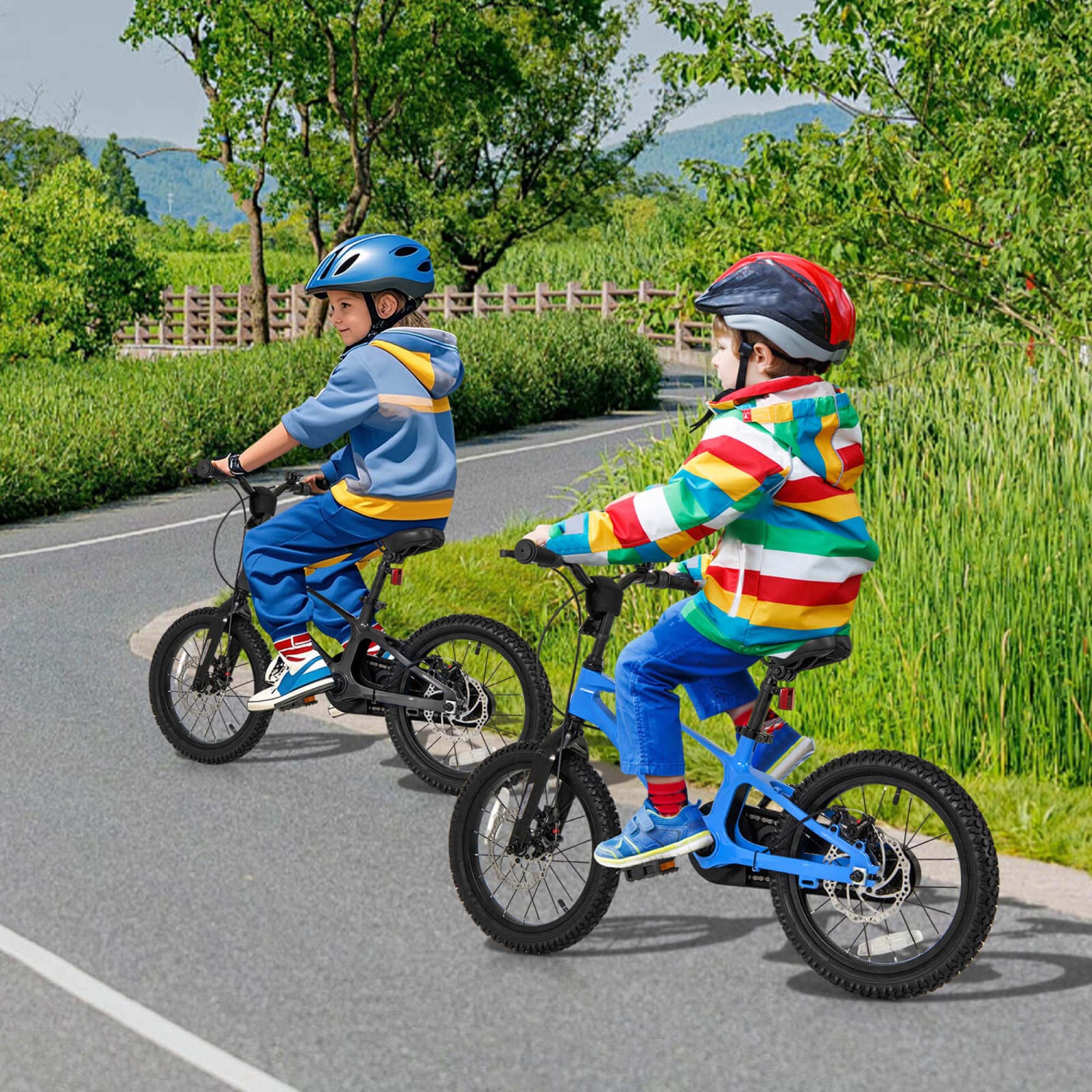 Vélo pour enfants de 16&nbsp;po de Costway avec guidon réglable et deux freins à disque de type selle