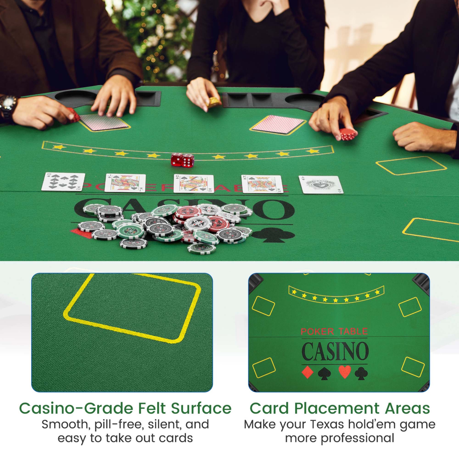 Elil Tapis de poker 177,8 x 88,9 cm – Dessus de table pliable avec dos antidérapant – Durable, portable, et idéal pour les jeux à domicile, les tournois et le plaisir du Elil Tapis de poker 177,8 x 88,9 cm – Dessus de table pliable avec dos antidérapant – Durable, portable, et idéal pour les jeux à domicile, les tournois et le plaisir du