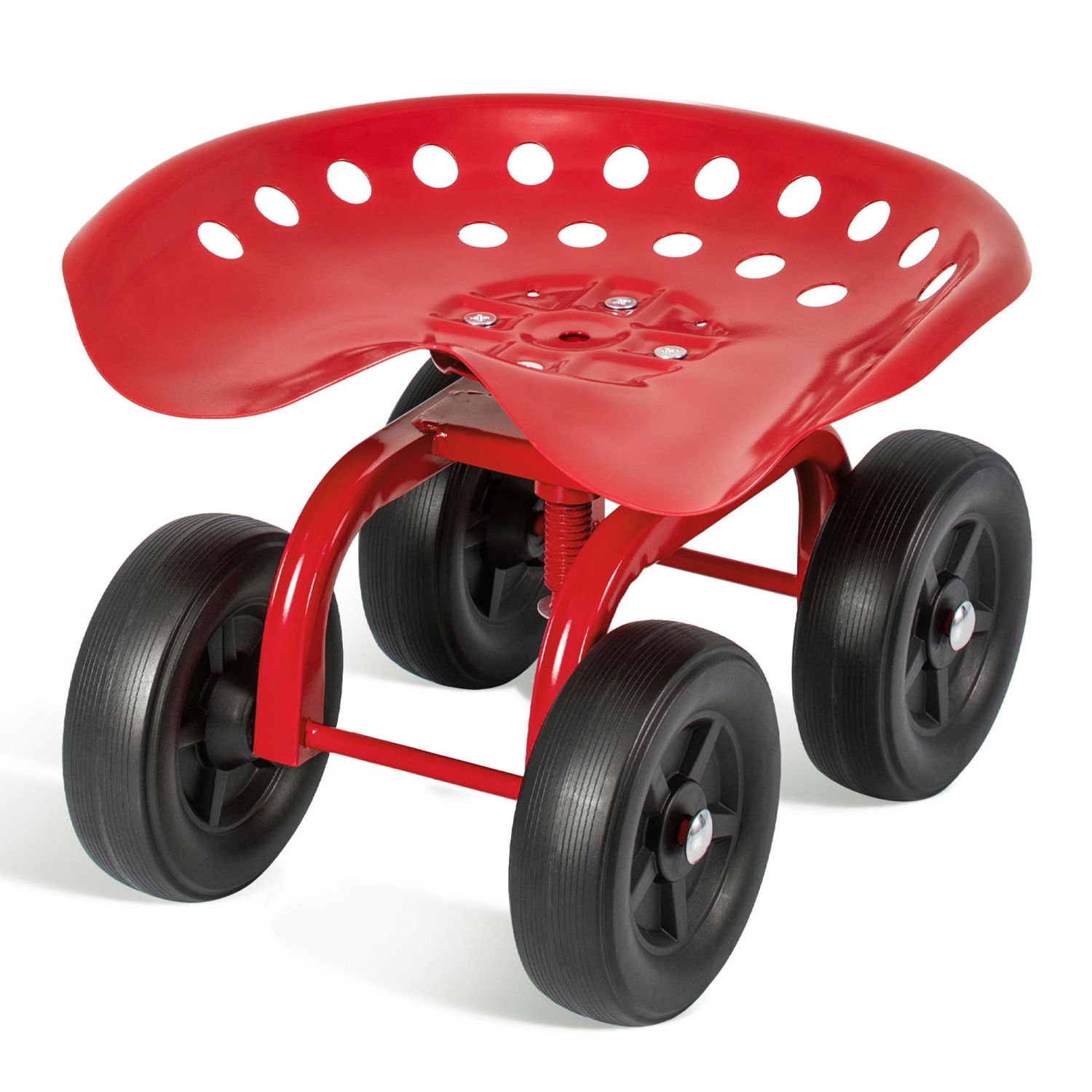 Costway Rolling Garden Cart Heavy Duty Workseat with 360° Swivel Seat & Adjustable Height