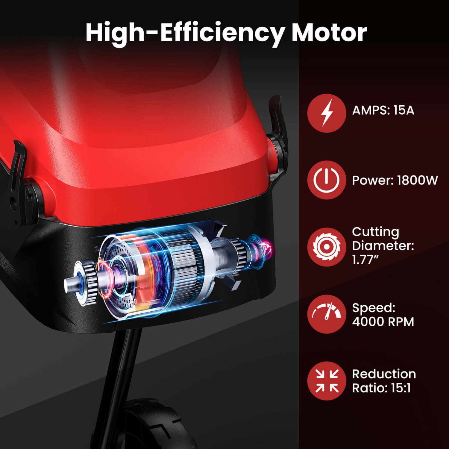 Déchiqueteuse à feuilles Ironmax 15 A avec piston et roulettes de sac de collecte pour branches
