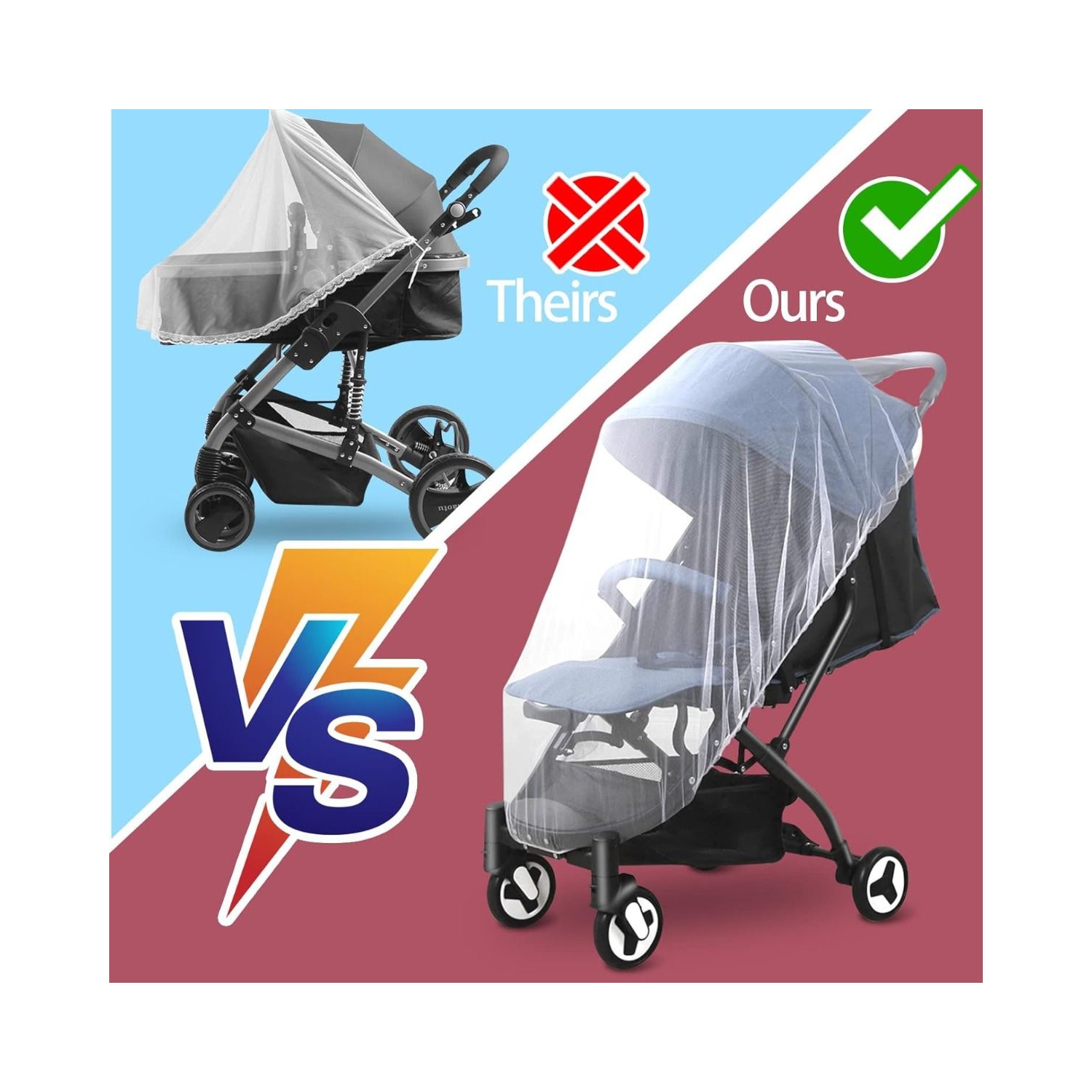 Party Propz Mosquito Net For Stroller/White Mosquito Net For Baby Carriers, Stroller, Pram, Car Seats, Baby Cots, Cradles/Outdoor, Unisex Baby - Pack