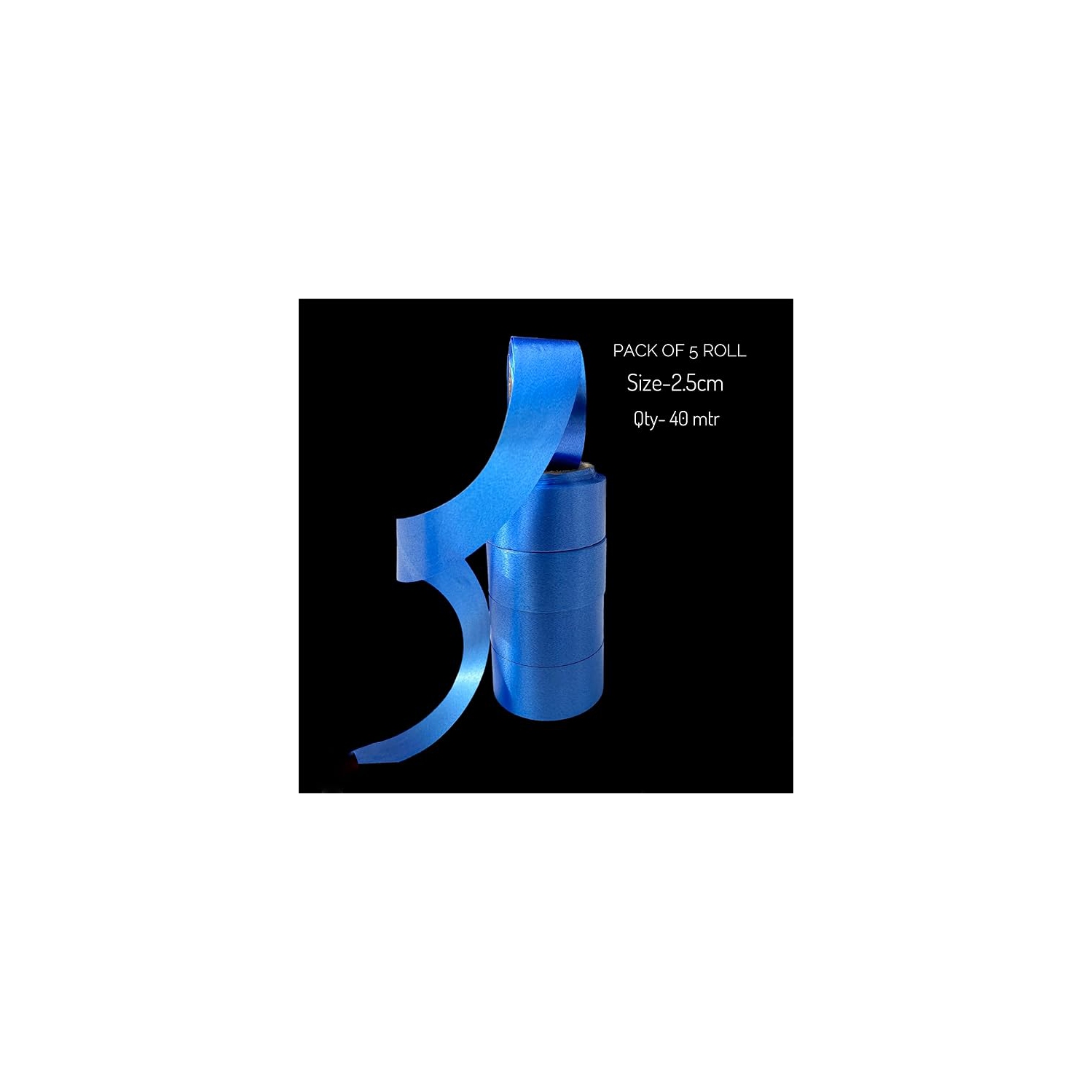 Paquet de 5 rubans satinés en polyester satinés pour l'emballage cadeau, le bricolage, les invitations de mariage, le bouquet de fleurs, la