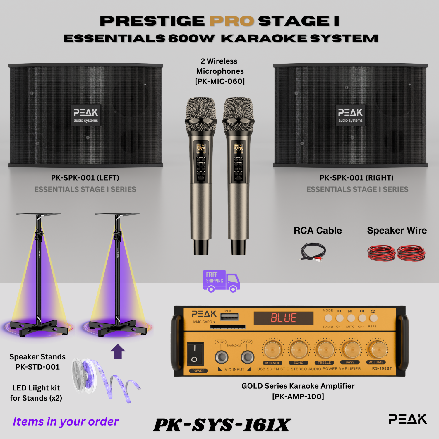 Peak Karaoke GOLD PRESTIGE PRO STAGE I System - 600W
