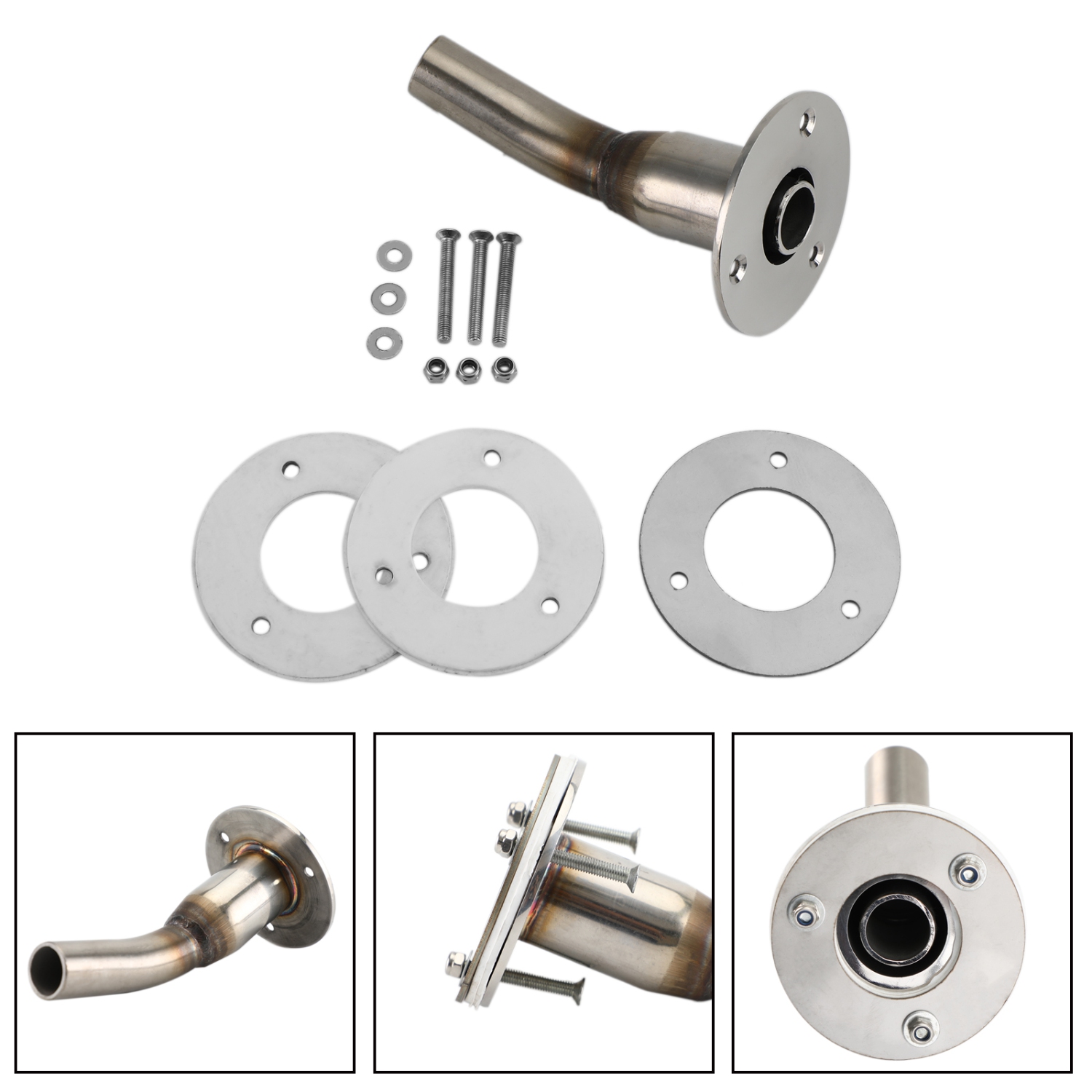 Exhaust Outlet + Backing Plate & Fixings For Eberspacher For Webasto Heater 24Mm